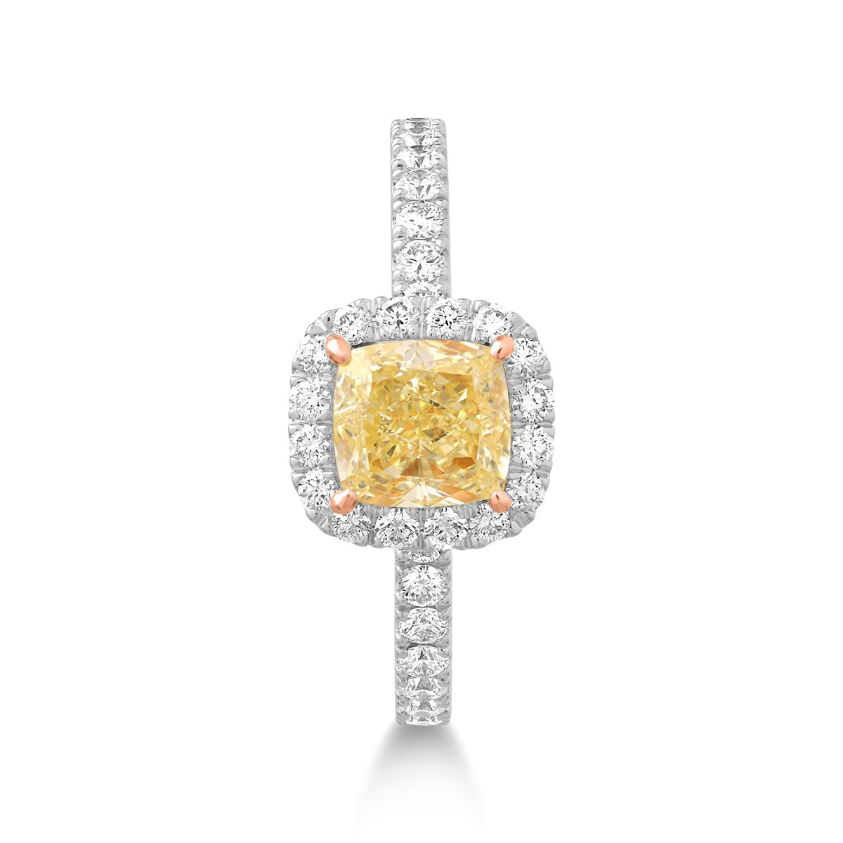 18k fehér aranygyűrű 1ct gyémánt díszítéssel és gyémántokkal 0.64ct