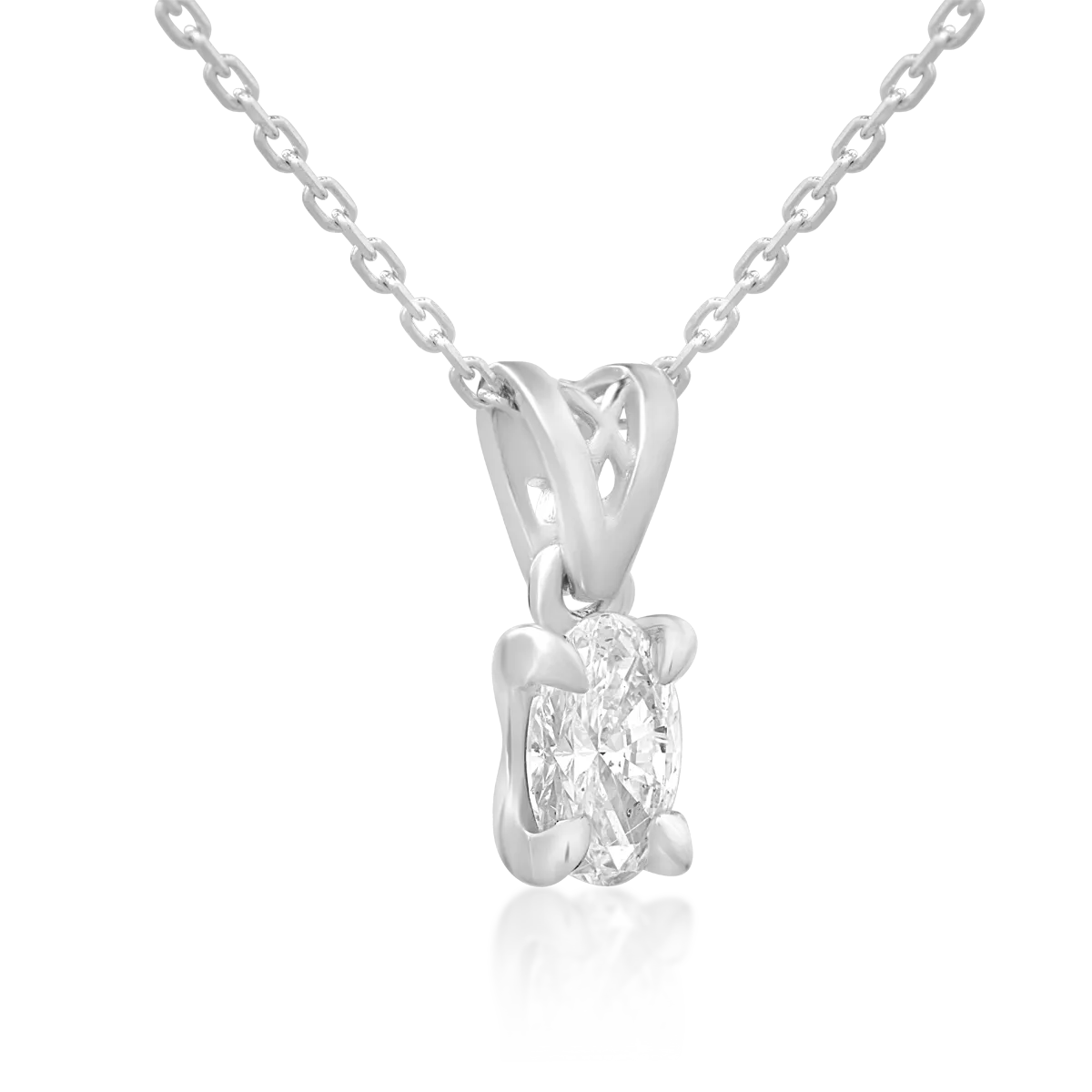 18K white gold pendant chain with 0.4ct diamond