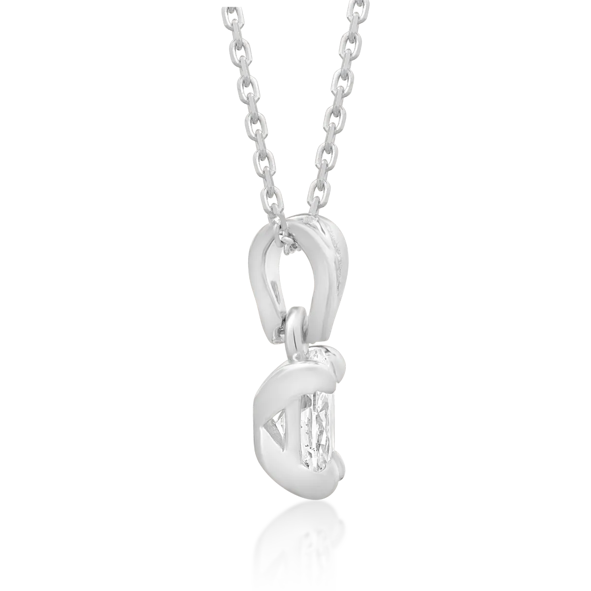 18K white gold pendant chain with 0.4ct diamond
