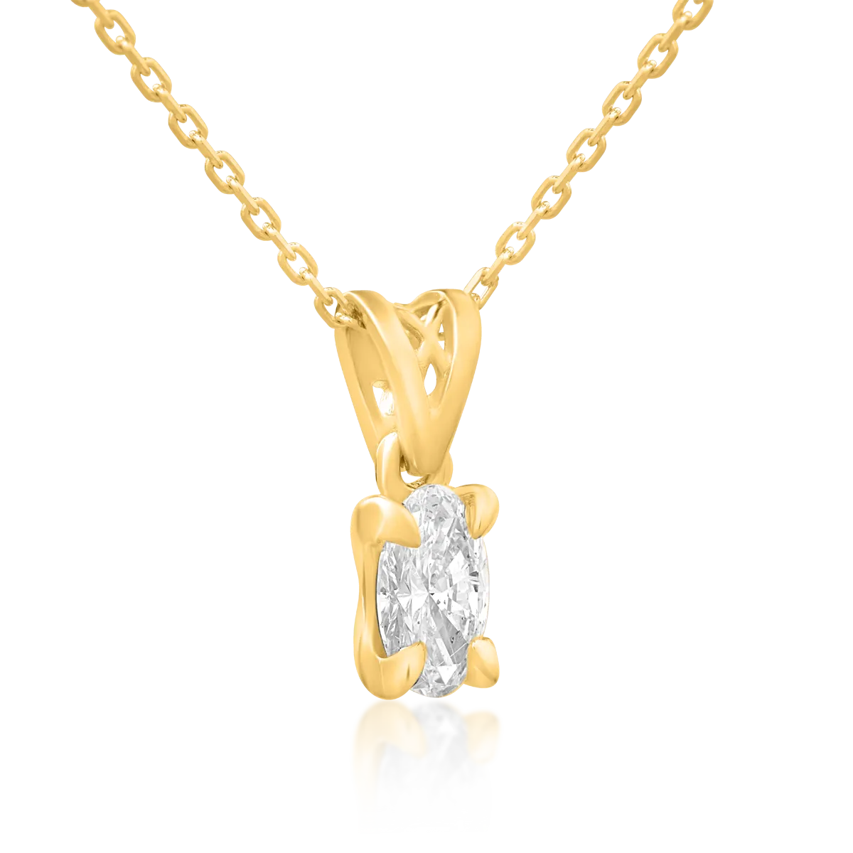 Lant cu pandantiv din aur galben cu diamant de 0.4ct