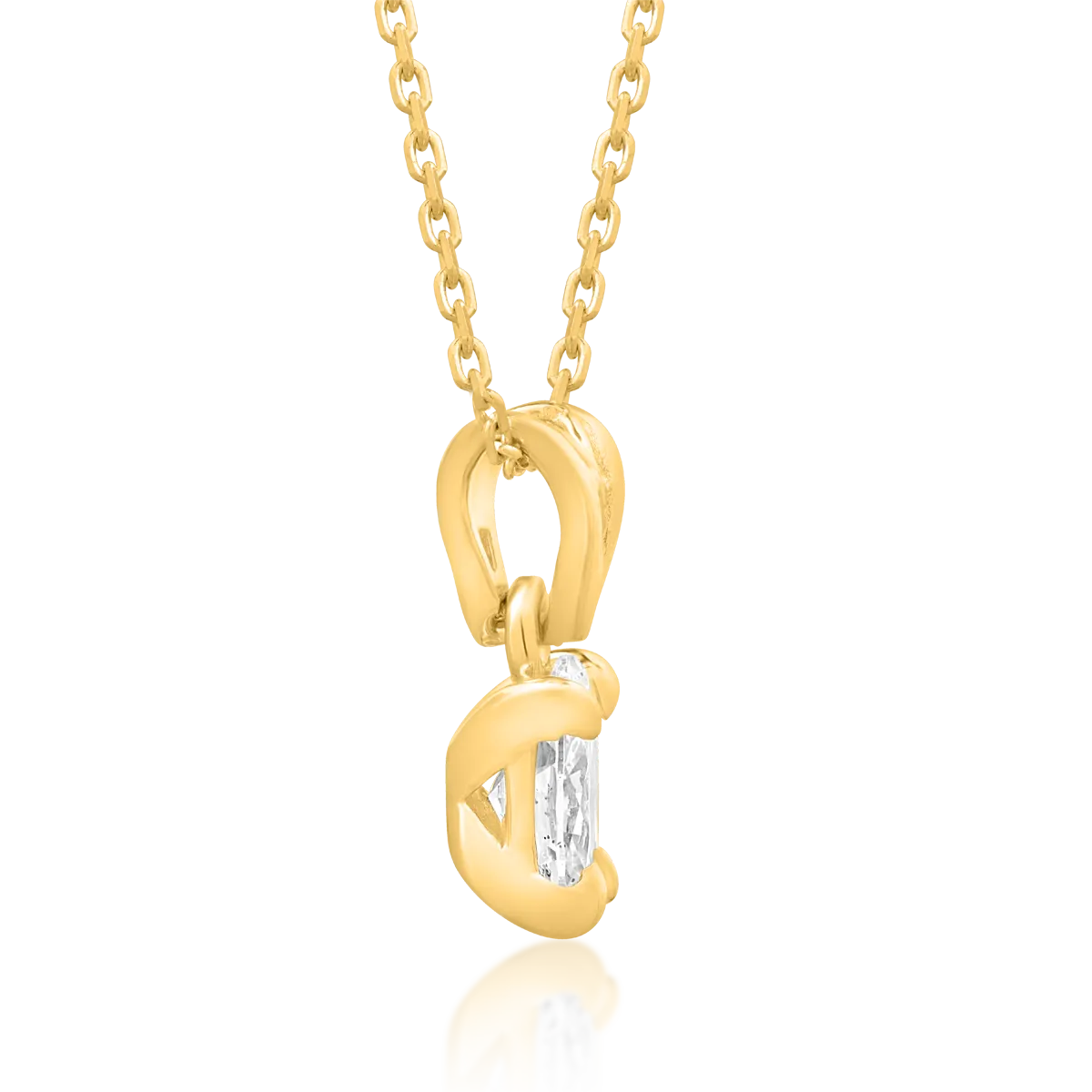 18K yellow gold pendant chain with 0.4ct diamond