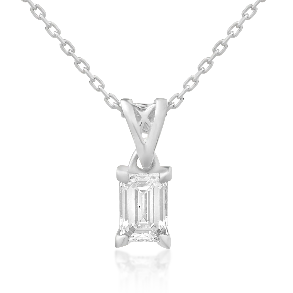 18K white gold necklace with 0.4ct diamond