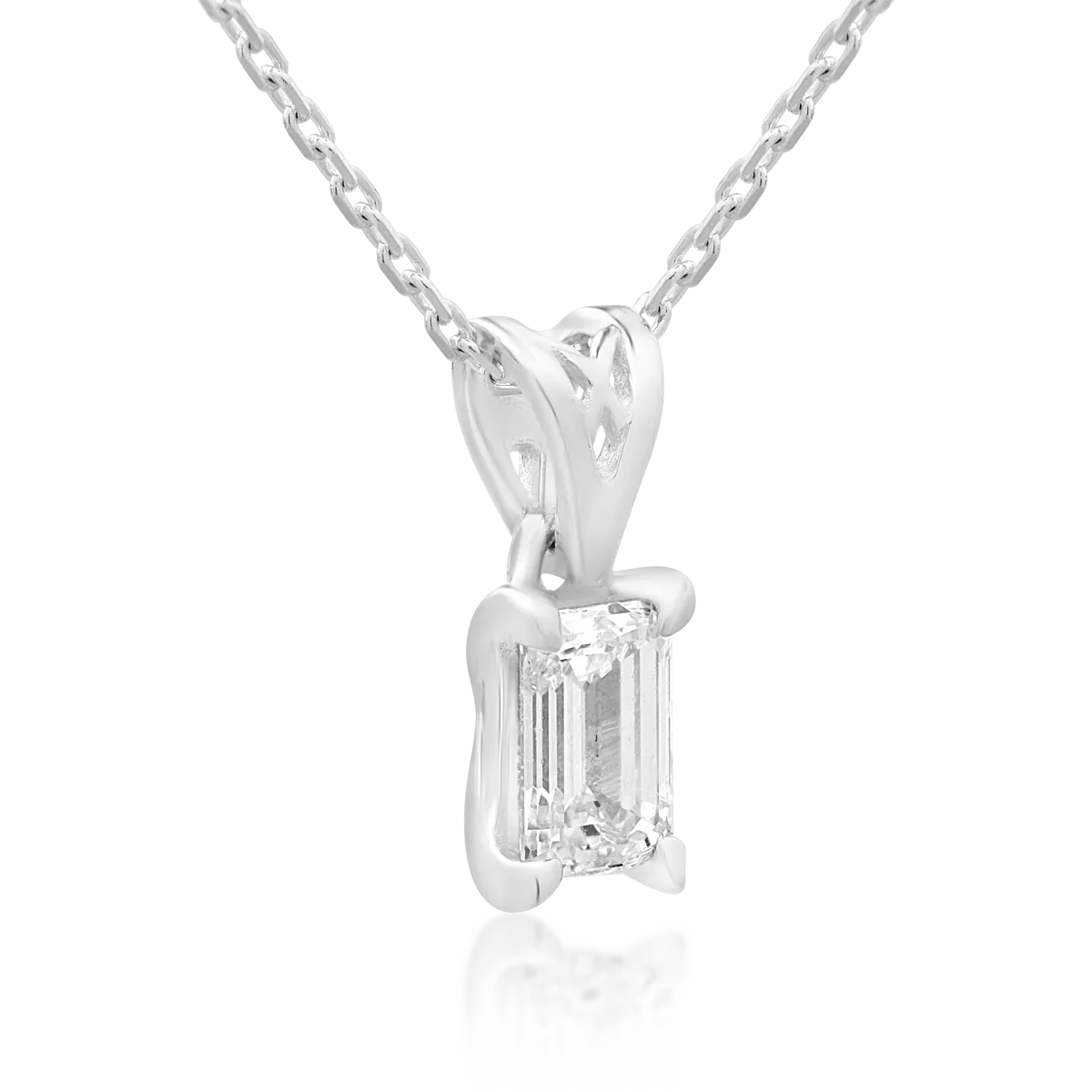 18K white gold necklace with 0.4ct diamond