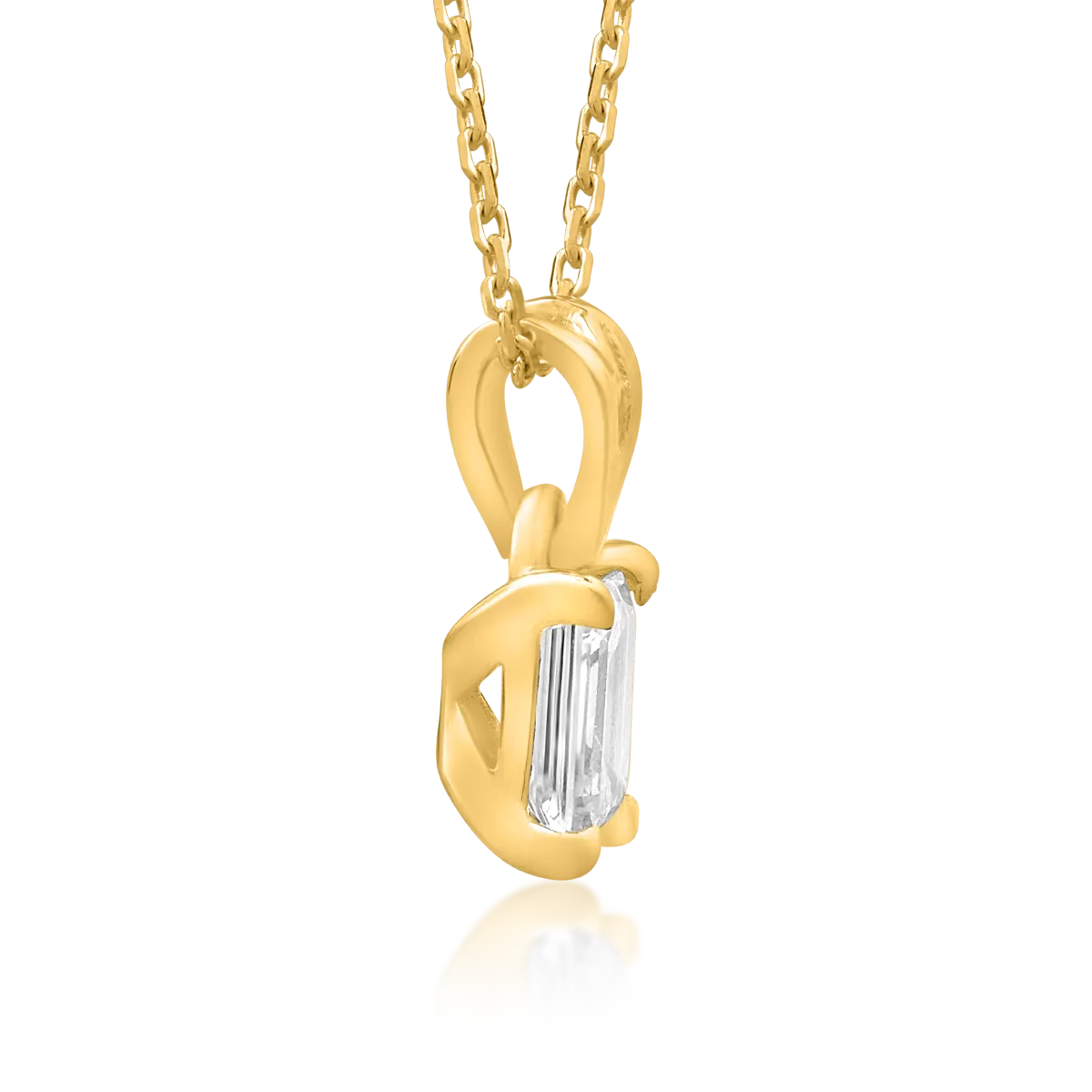 18K yellow gold chain with 0.4ct diamond pendant