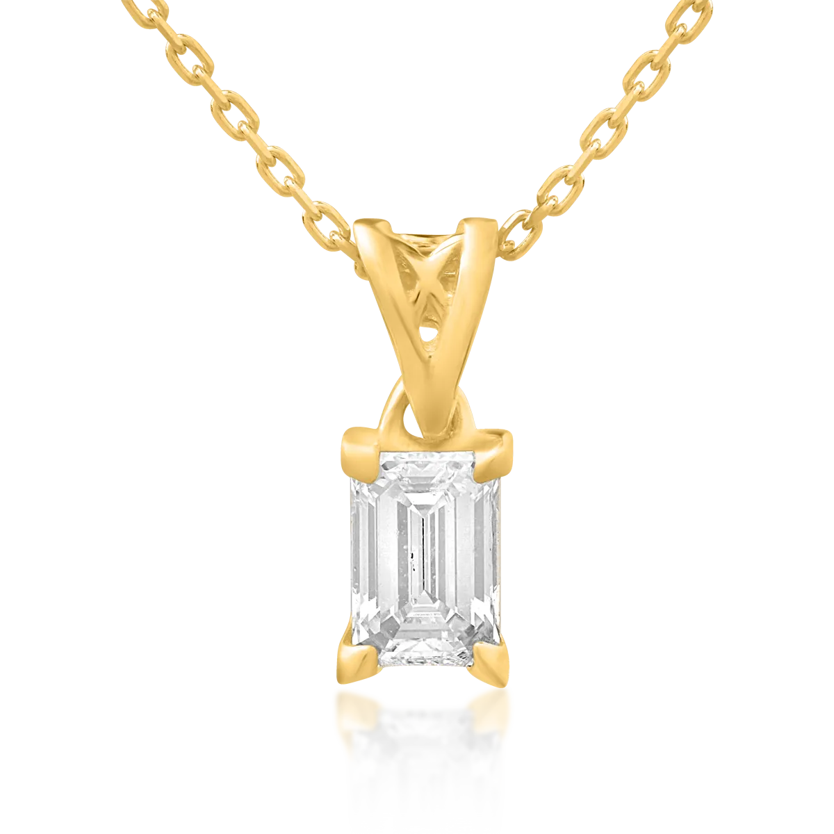 18K yellow gold chain with 0.4ct diamond pendant