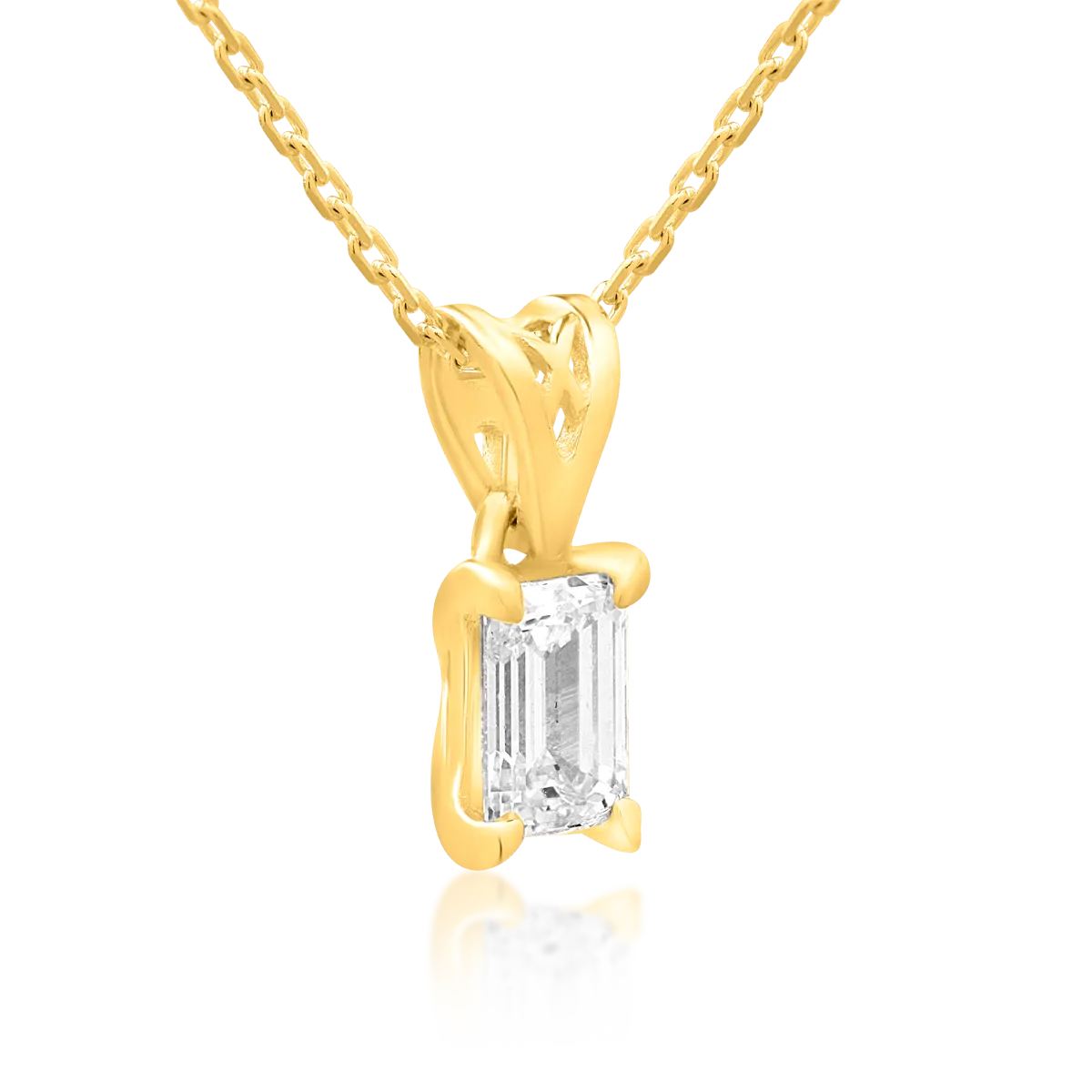 18K yellow gold chain with 0.4ct diamond pendant