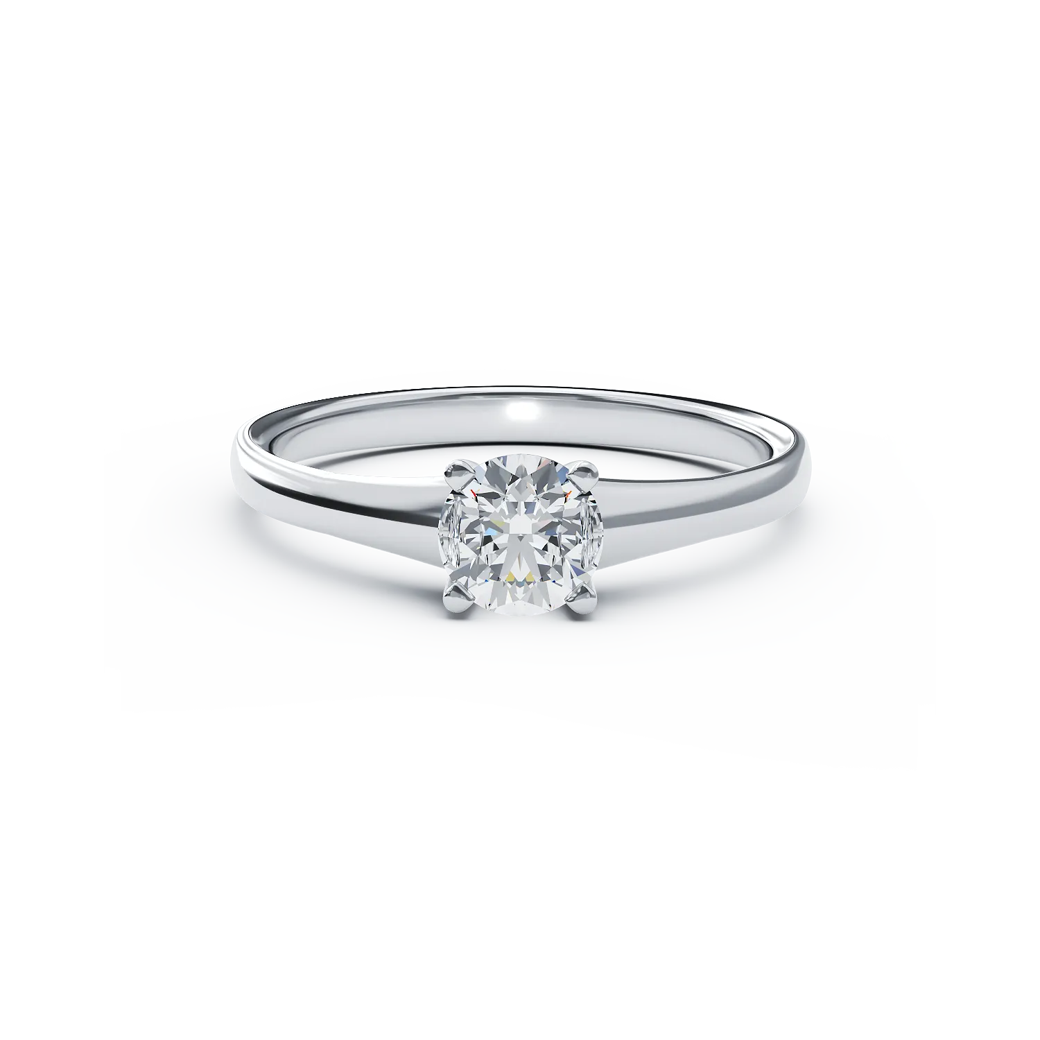 Eljegyzési gyűrű 18K-os fehér aranyból egy 0.5ct szoliter gyémánttal
