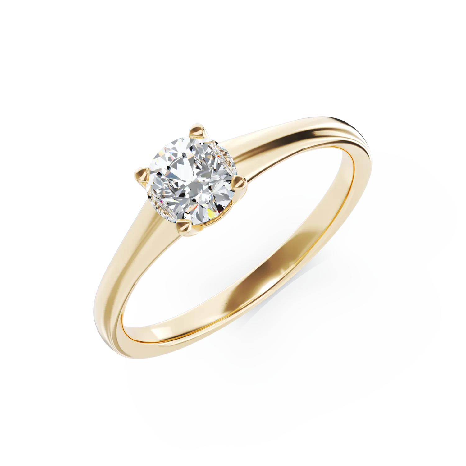 18K sárga arany eljegyzési gyűrű 0.5ct szoliter gyémánttal