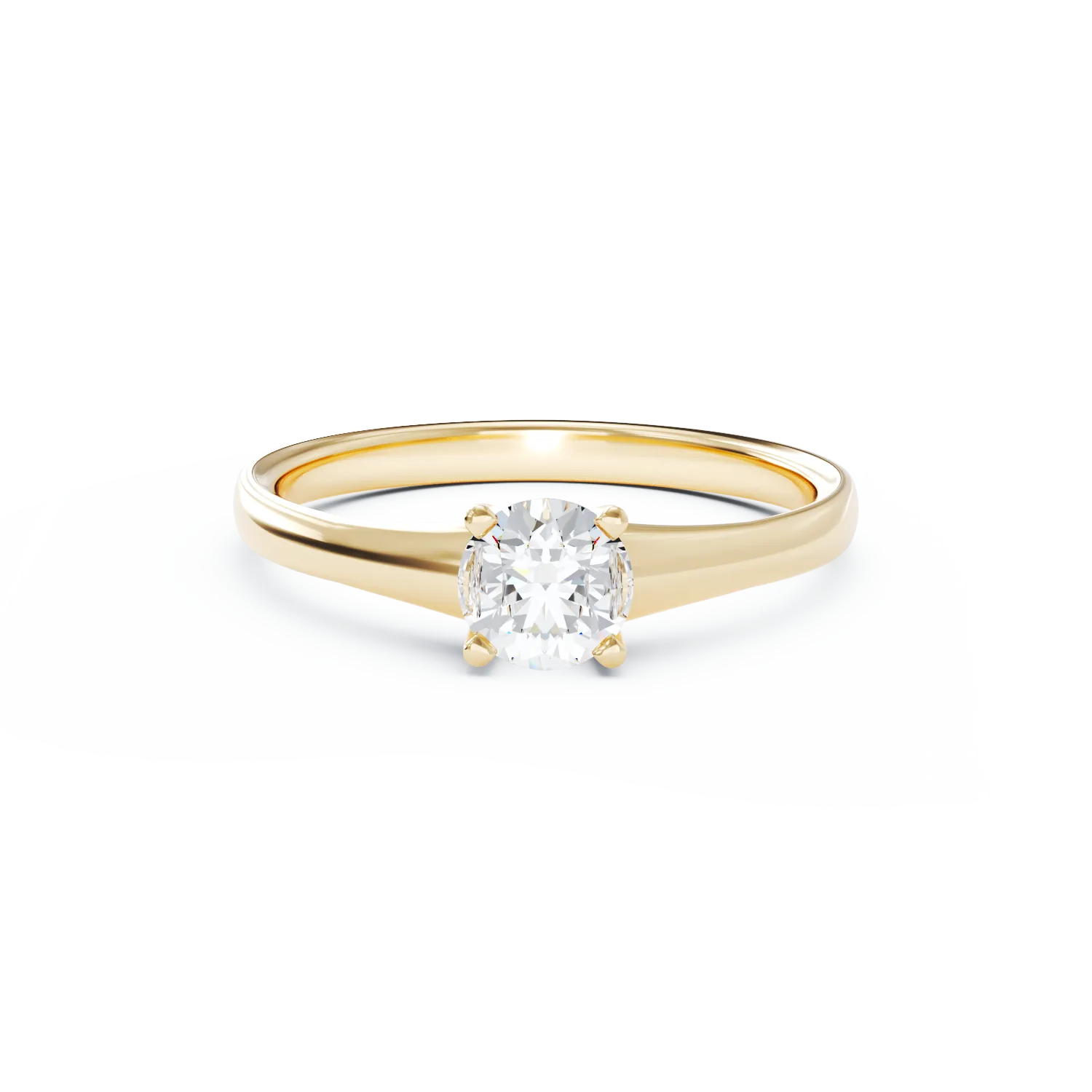 18K yellow gold engagement ring with a 0.5ct solitaire diamond