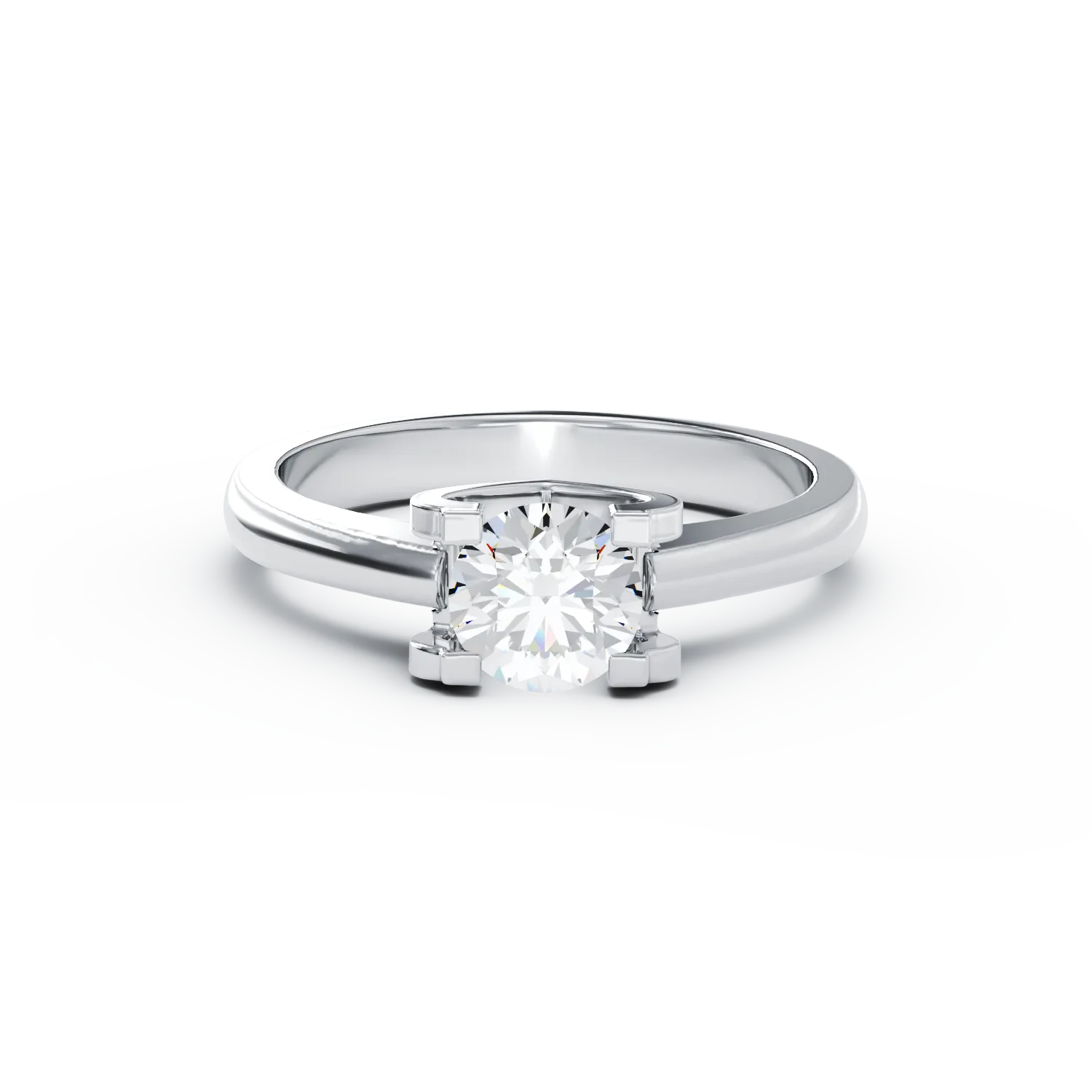 18K white gold engagement ring with 0.4ct solitaire diamond