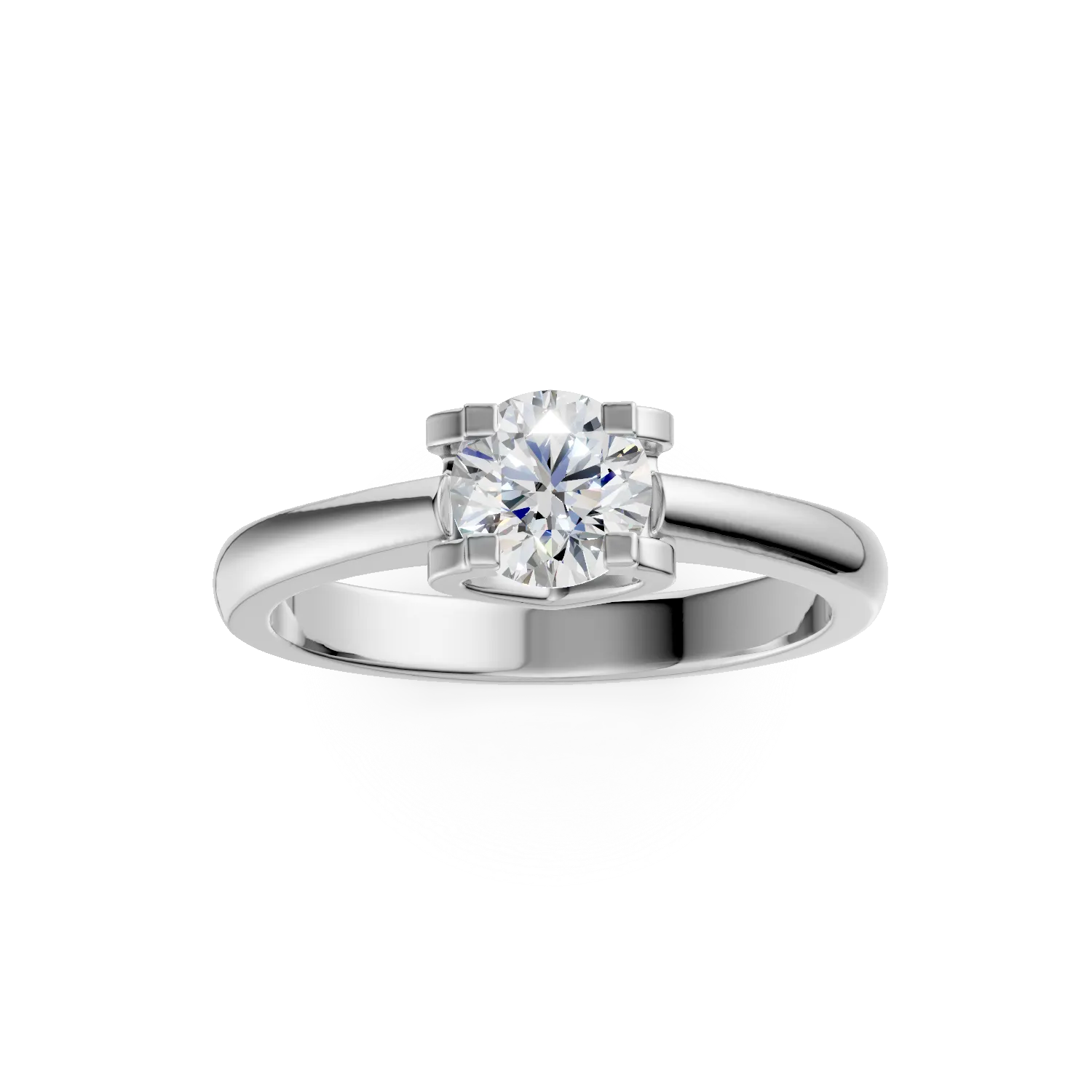 Inel de logodna din aur alb cu diamant solitaire de 0.4ct