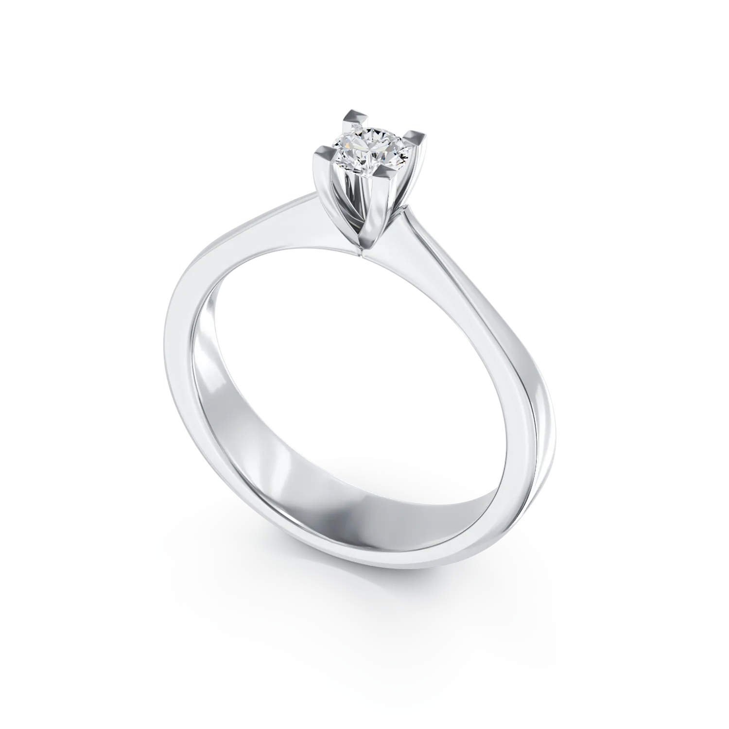 18K white gold engagement ring with a 0.4ct solitaire diamond