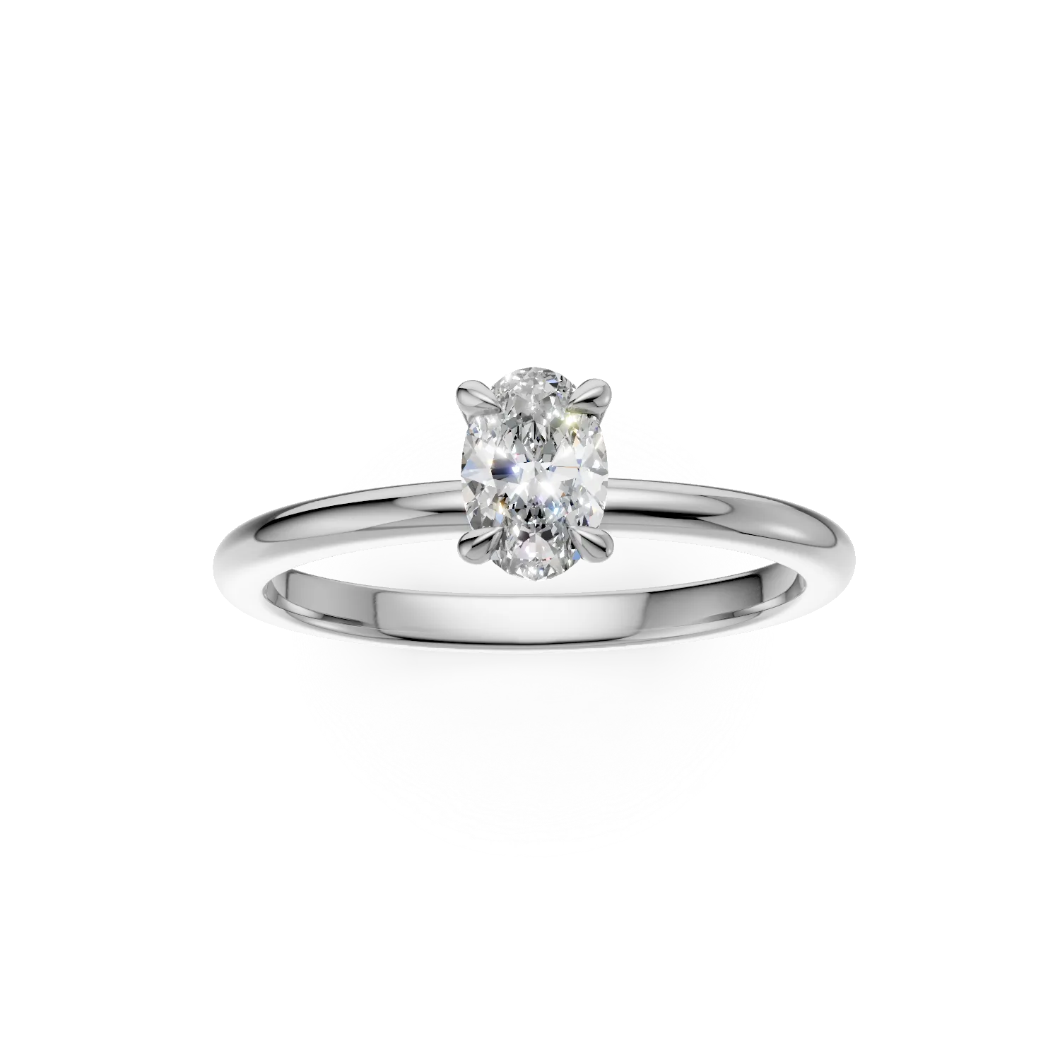 Inel de logodna din aur galben cu diamant oval de 0.4ct