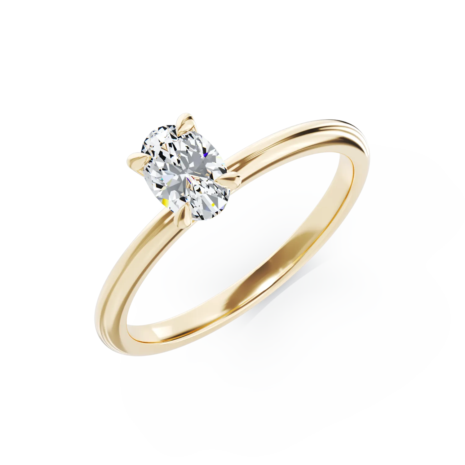 18K yellow gold engagement ring with 0.4ct solitaire diamond