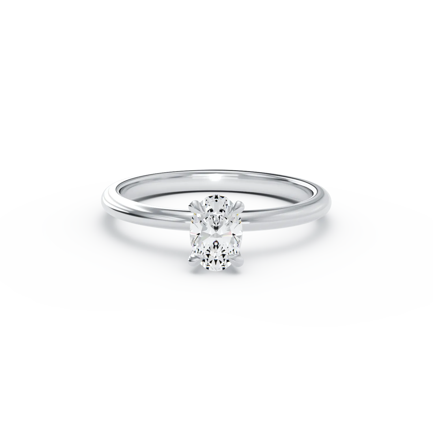 18K fehérarany eljegyzési gyűrű 0.4ct szoliter gyémánttal