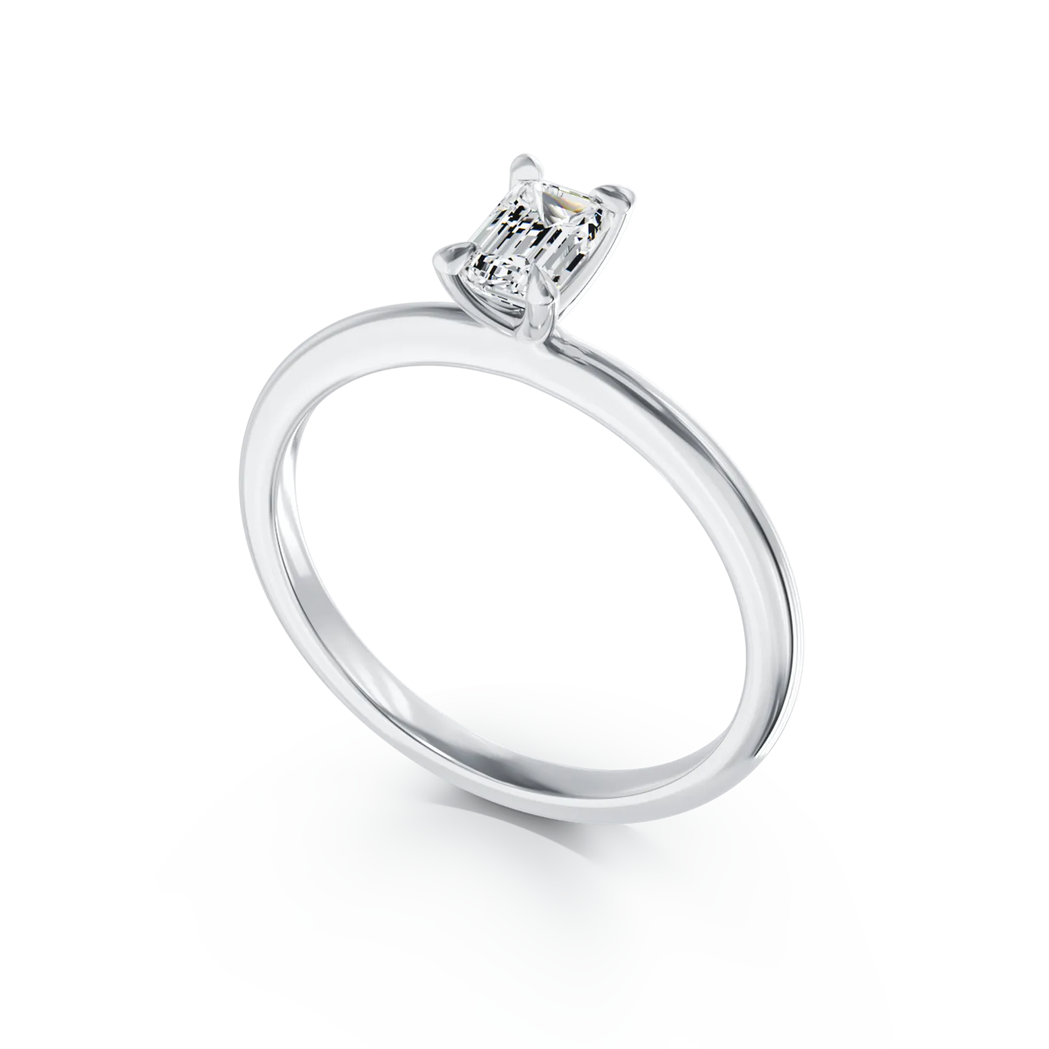 Годежен пръстен от бяло злато 18K с диамант пасианс 0.4кт