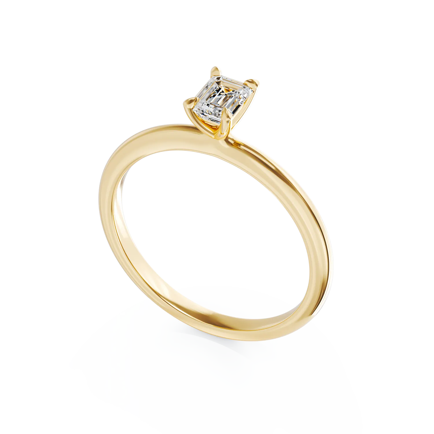 18K sárga arany eljegyzési gyűrű 0.4ct pasziánsz gyémánttal
