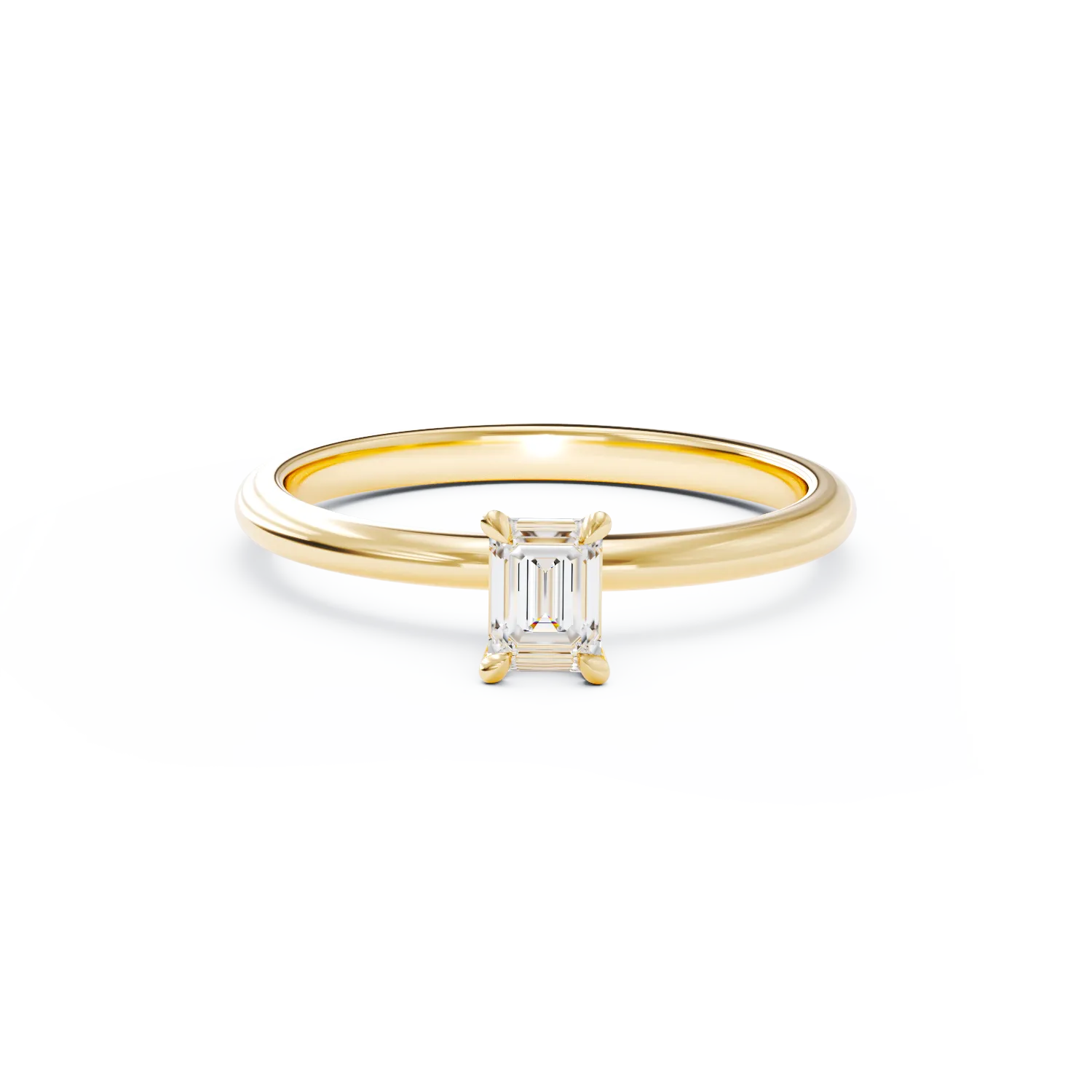 Годежен пръстен от 18K жълто злато с диамант пасианс 0.4кт