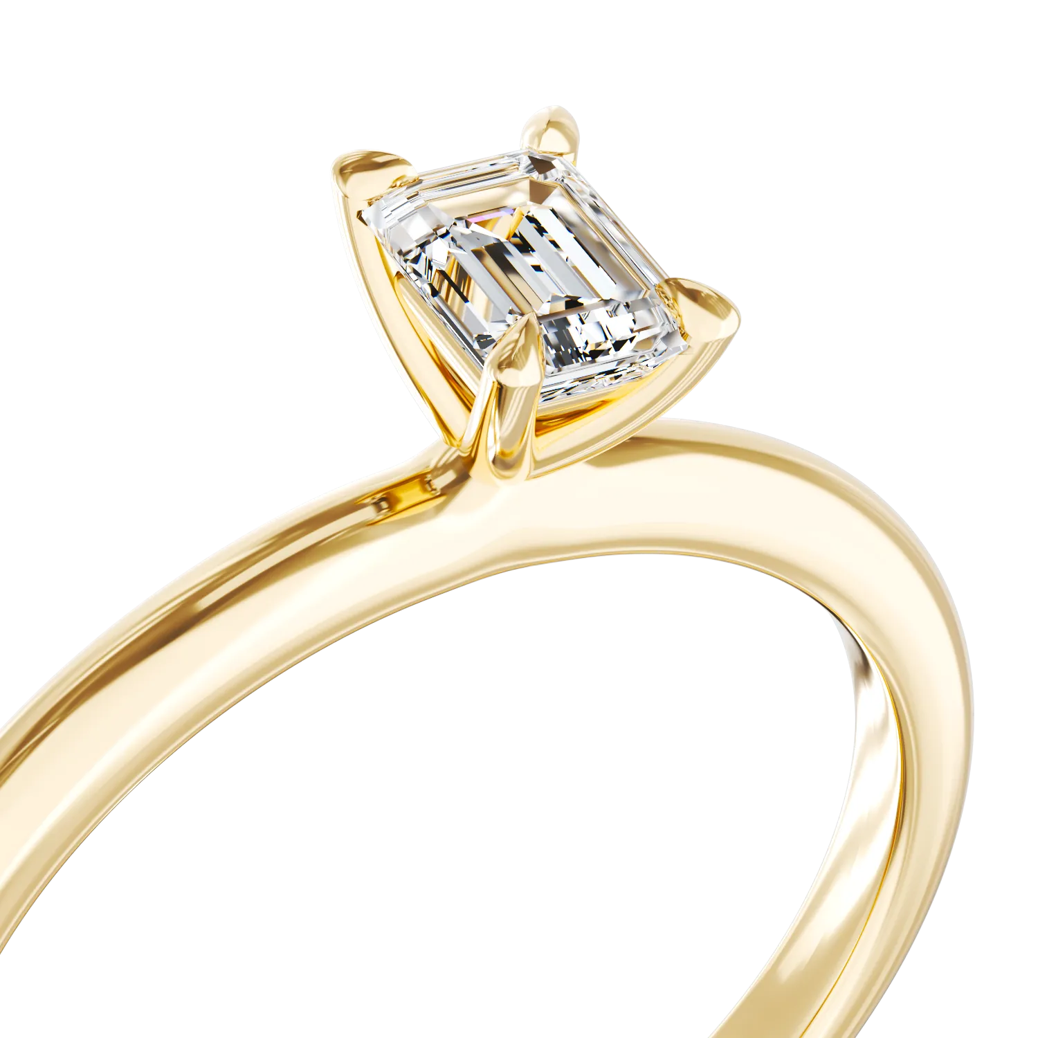 Годежен пръстен от 18K жълто злато с диамант пасианс 0.4кт