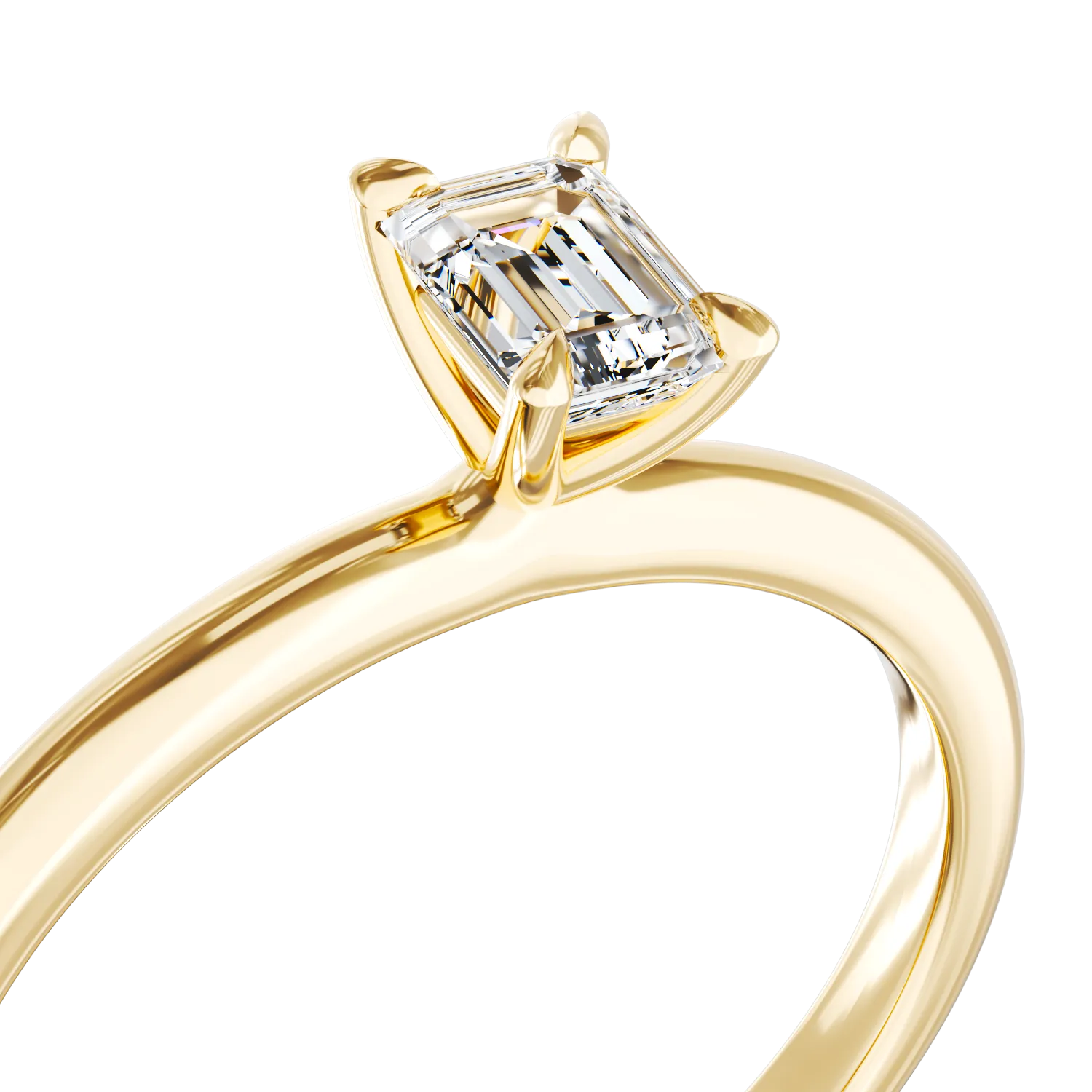 18K yellow gold engagement ring with a 0.4ct solitaire diamond