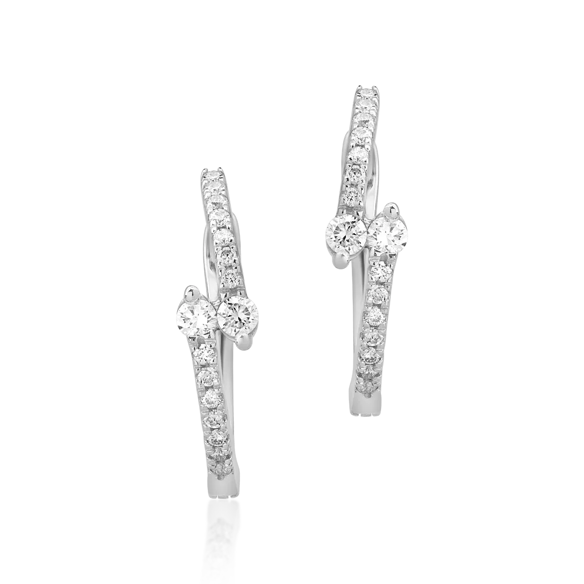 Cercei din aur alb cu diamante de 0.2ct