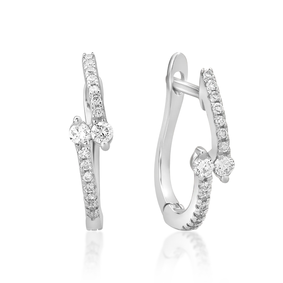 Cercei din aur alb cu diamante de 0.2ct