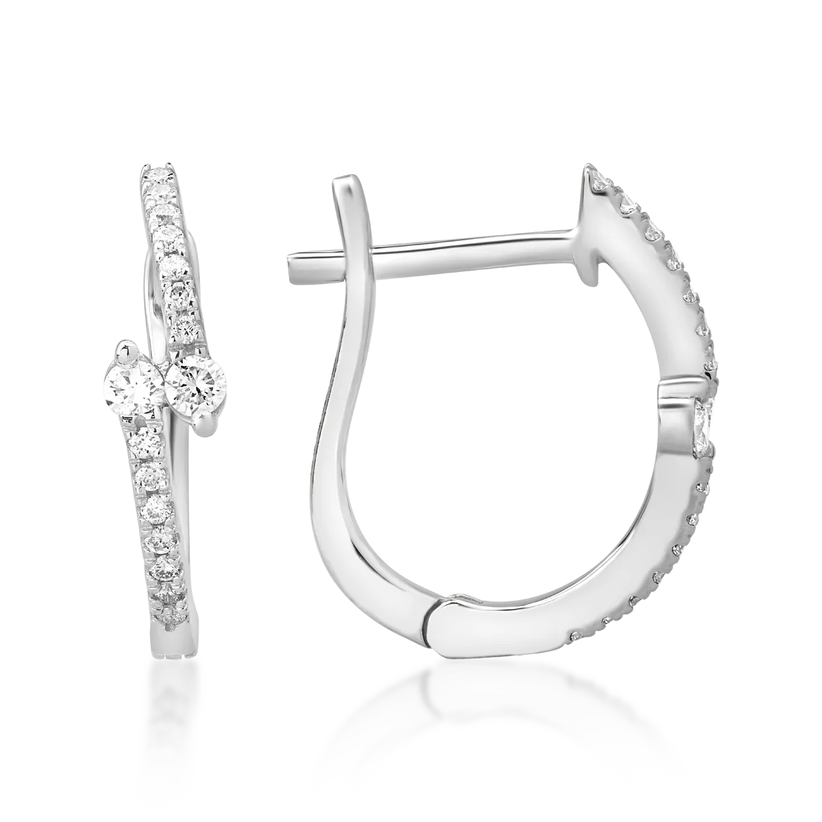 Cercei din aur alb cu diamante de 0.2ct - imagine 3