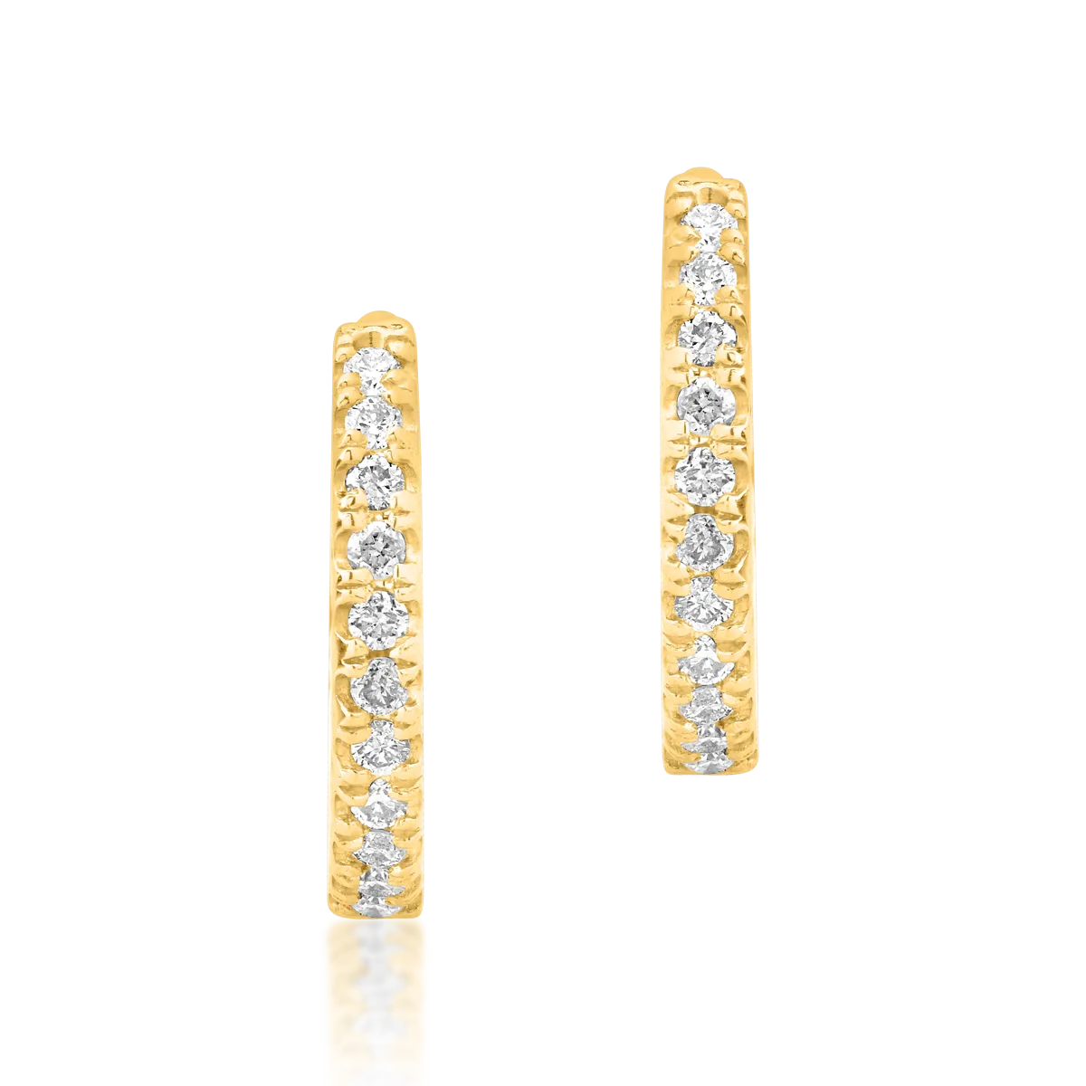 Cercei din aur galben cu diamante de 0.11ct