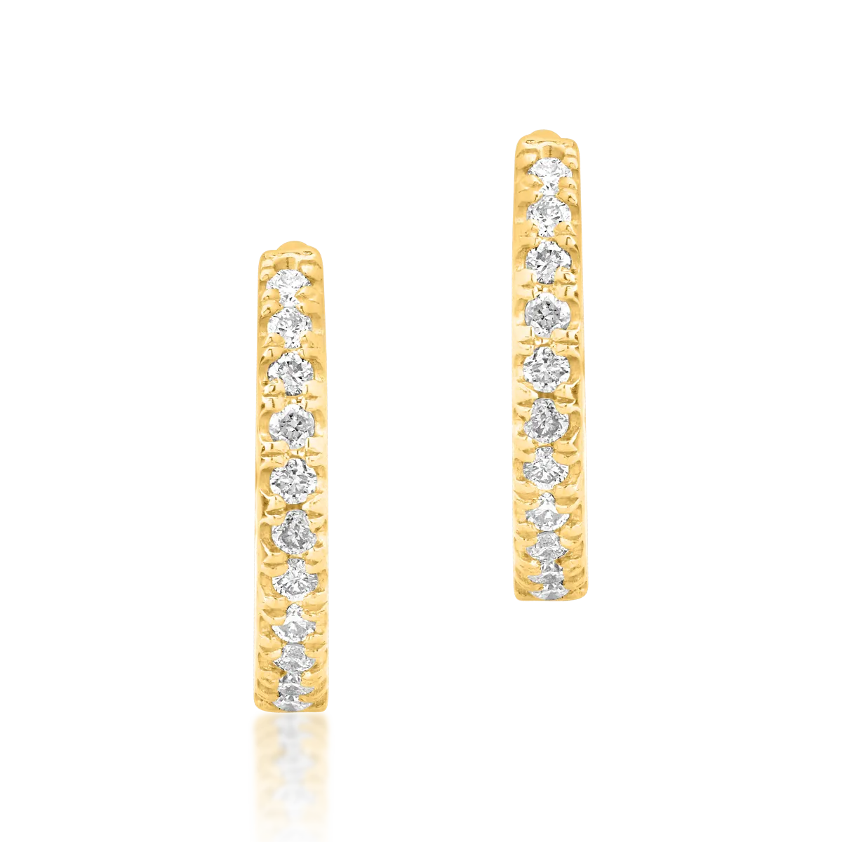 Yellow gold earrings with 0.11ct diamonds