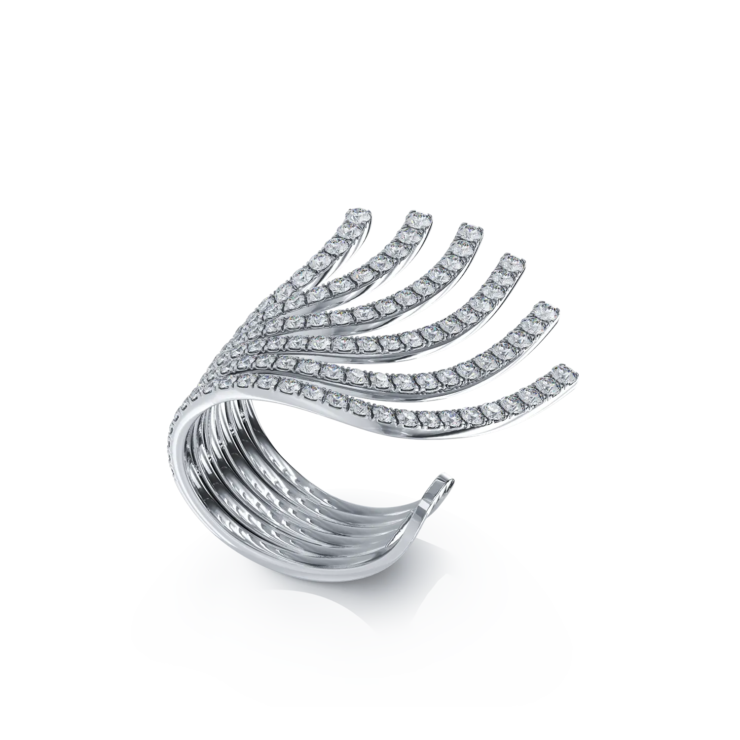 Pierścionek z białego złota z 2.1ct diamentami