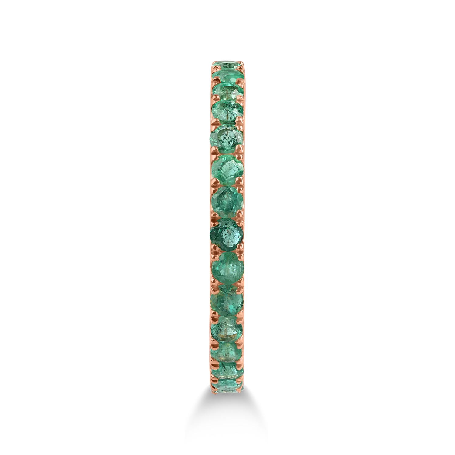 Half eternity ring in rose gold with 0.43ct emeralds