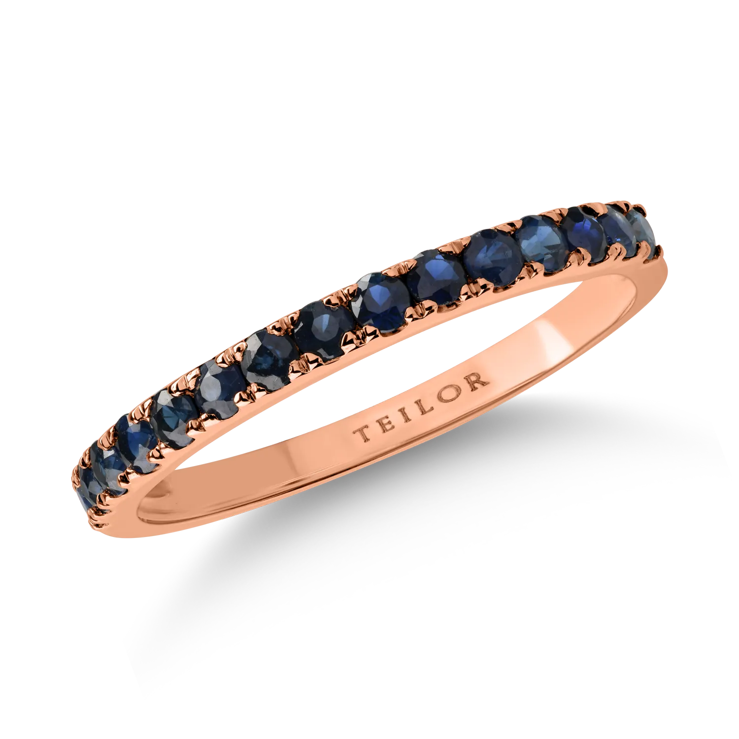 18K rose gold ring with 0.58ct sapphires