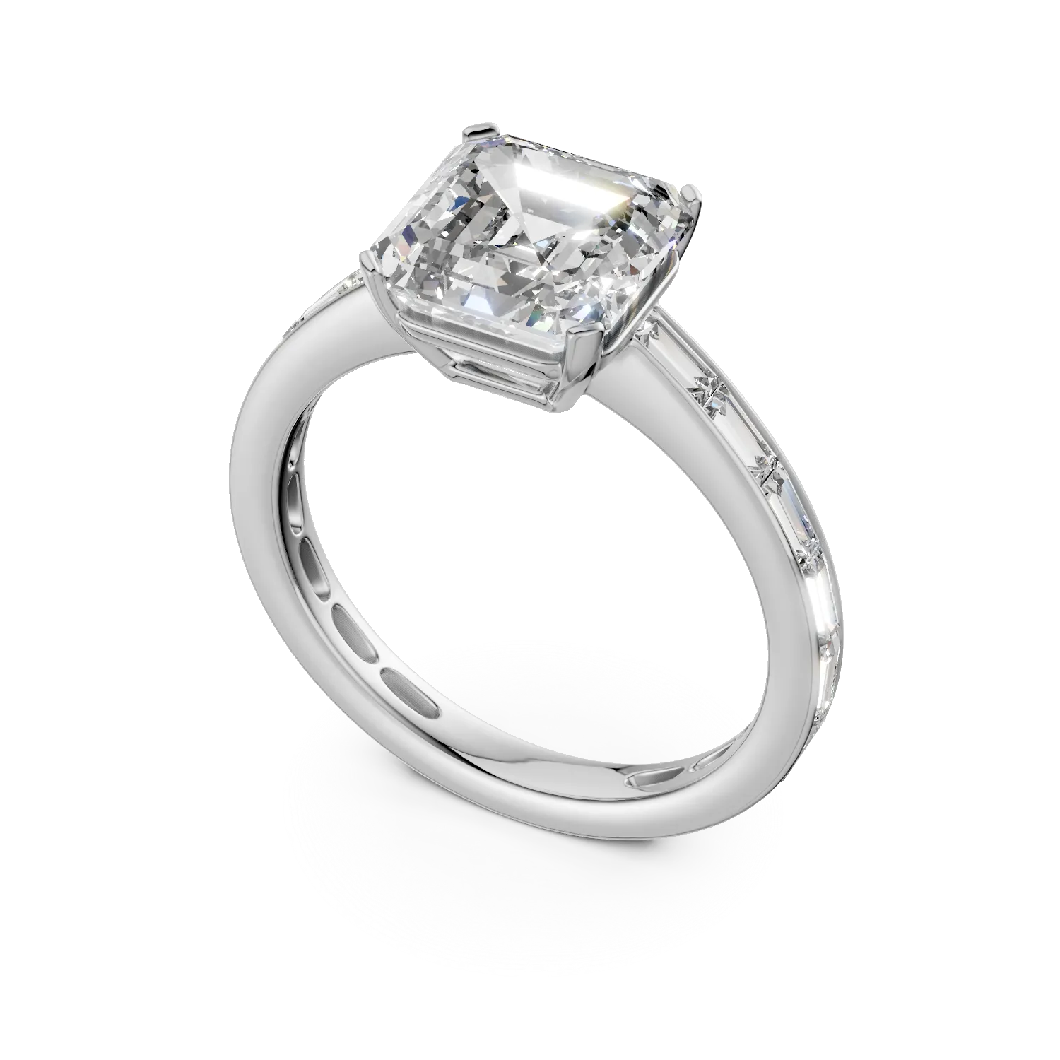 Fehérarany eljegyzési gyűrű 3.01ct gyémánttal és 0.96ct gyémánttal
