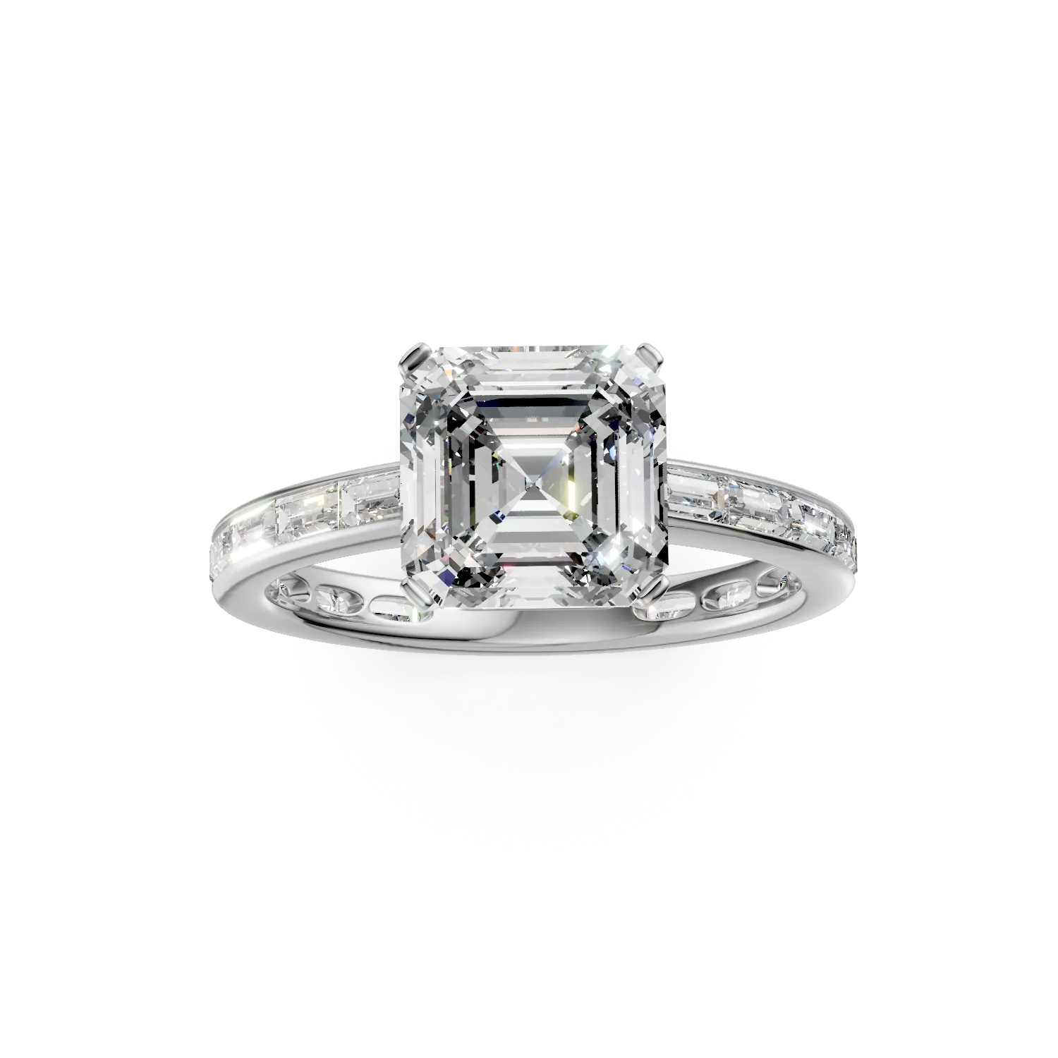 Fehérarany eljegyzési gyűrű 3.01ct gyémánttal és 0.96ct gyémánttal