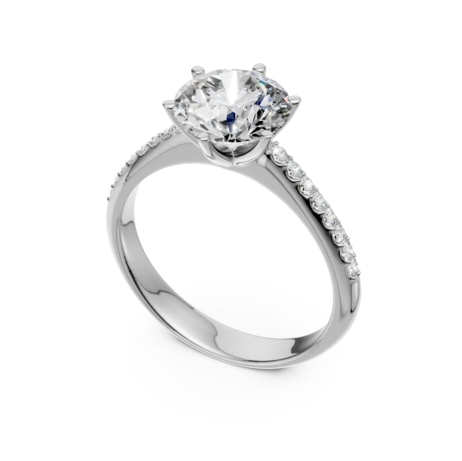 Fehérarany eljegyzési gyűrű 2.01ct gyémánttal és 0.14ct gyémánttal