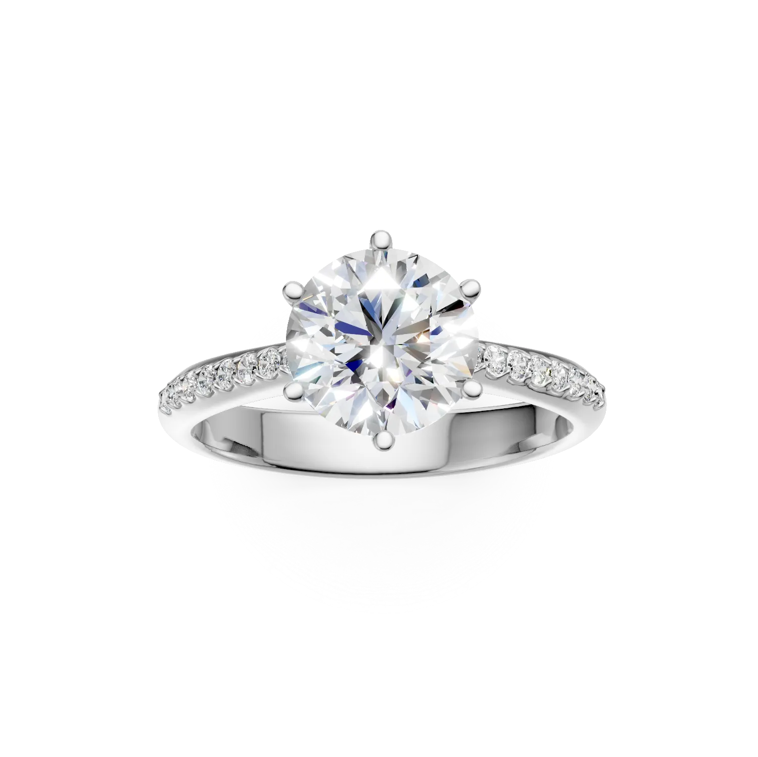 Fehérarany eljegyzési gyűrű 2.01ct gyémánttal és 0.14ct gyémánttal