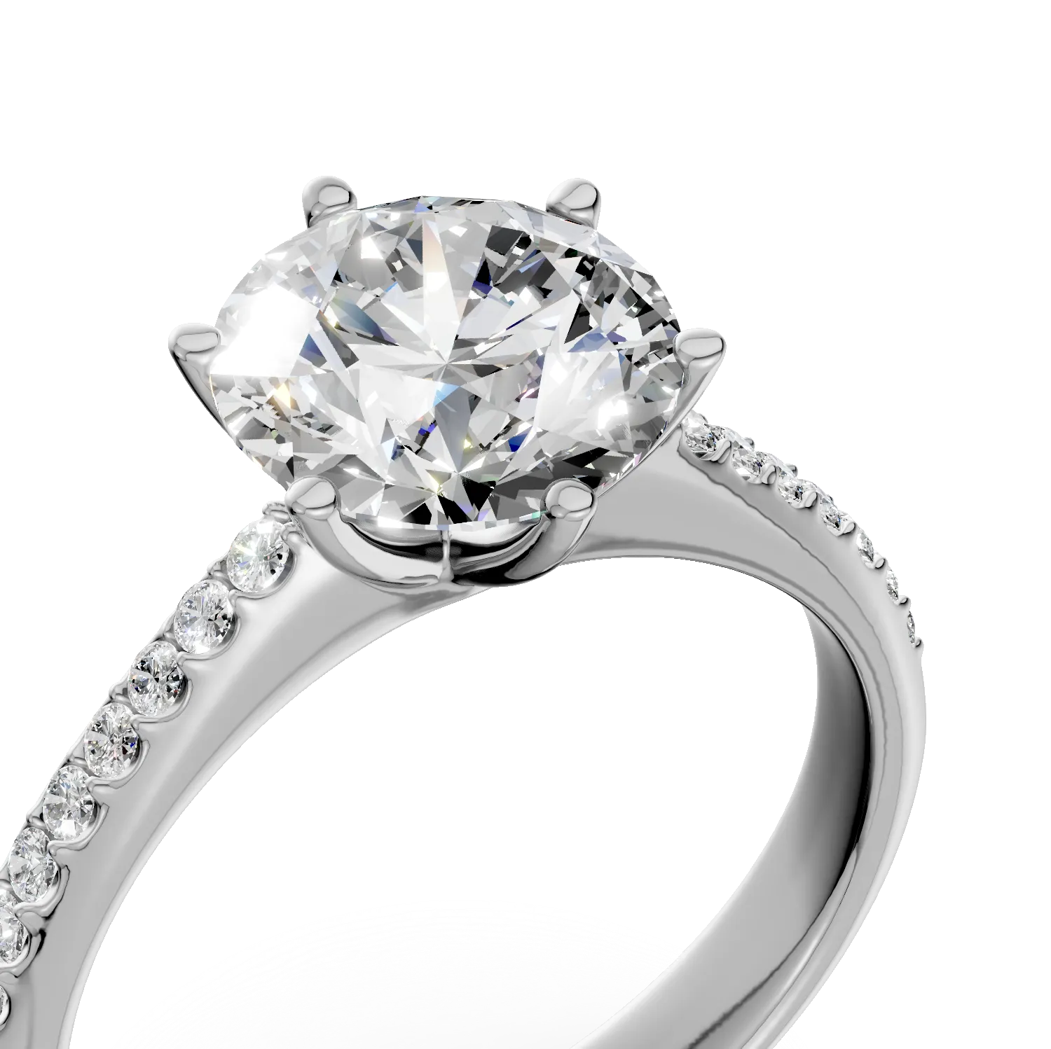 Fehérarany eljegyzési gyűrű 2.01ct gyémánttal és 0.14ct gyémánttal