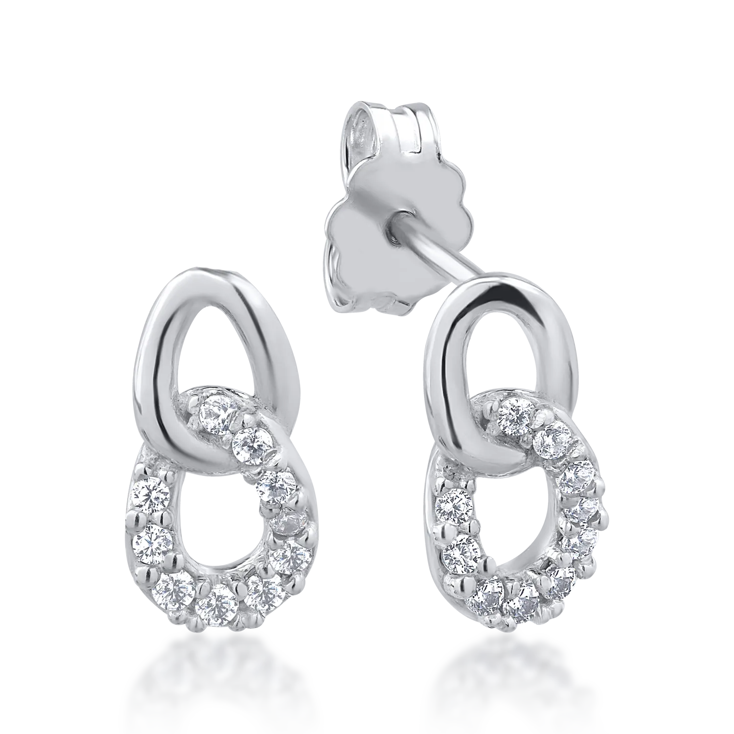 14K white gold earrings