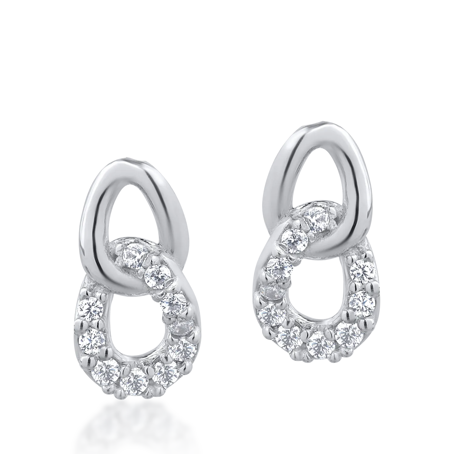 Cercei din aur alb de 14K-151645