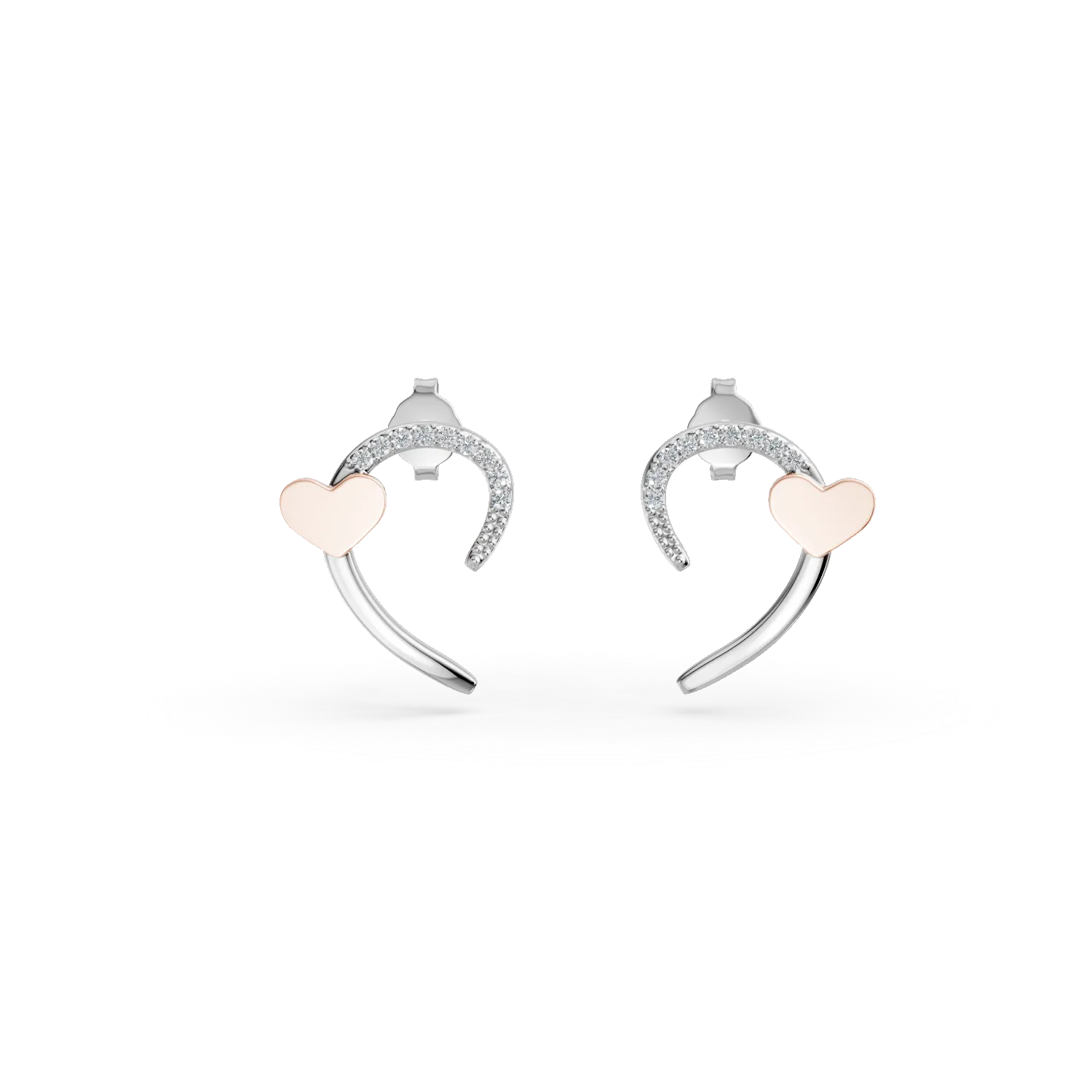Cercei din aur alb-roz de 14K-151647