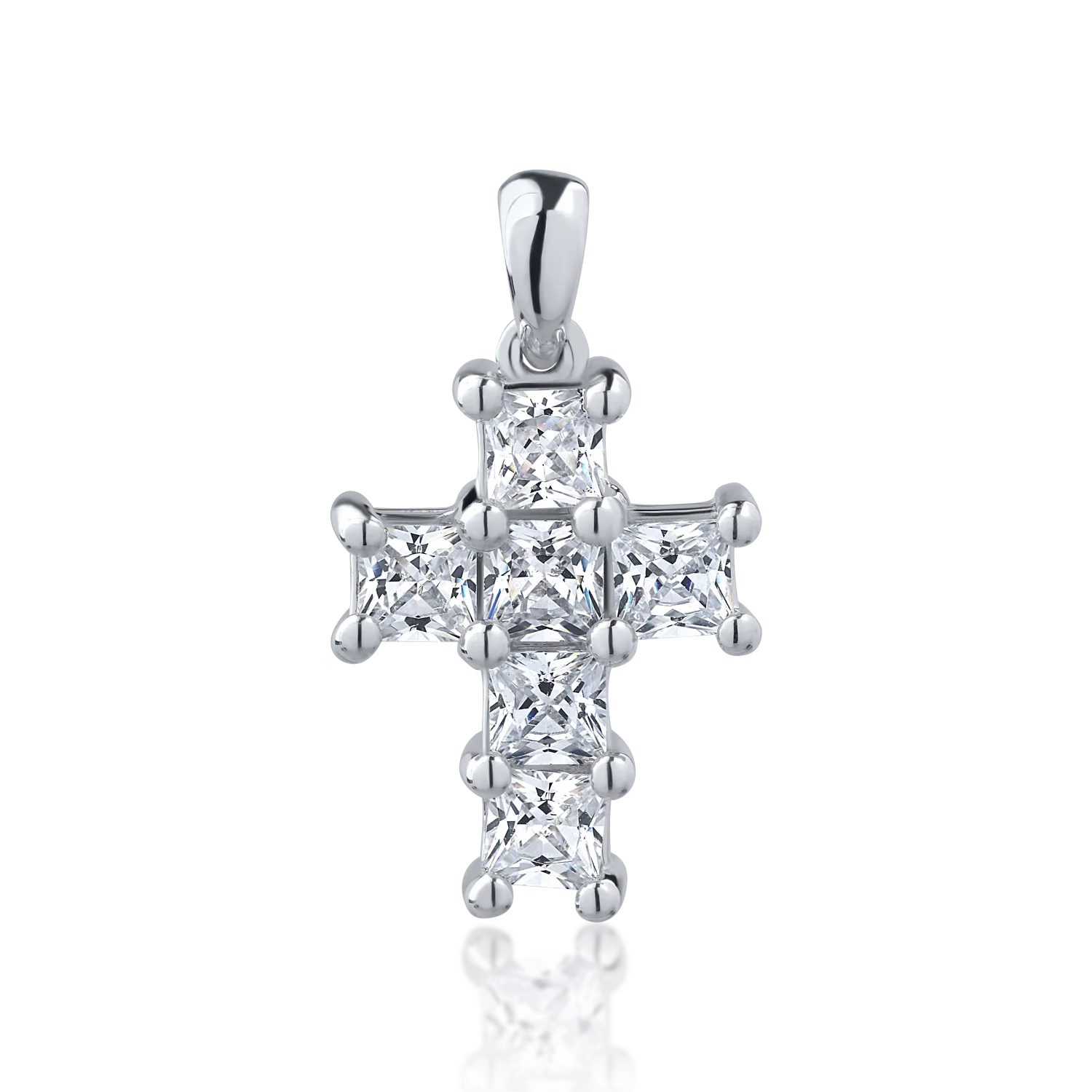 14K white gold cross pendant