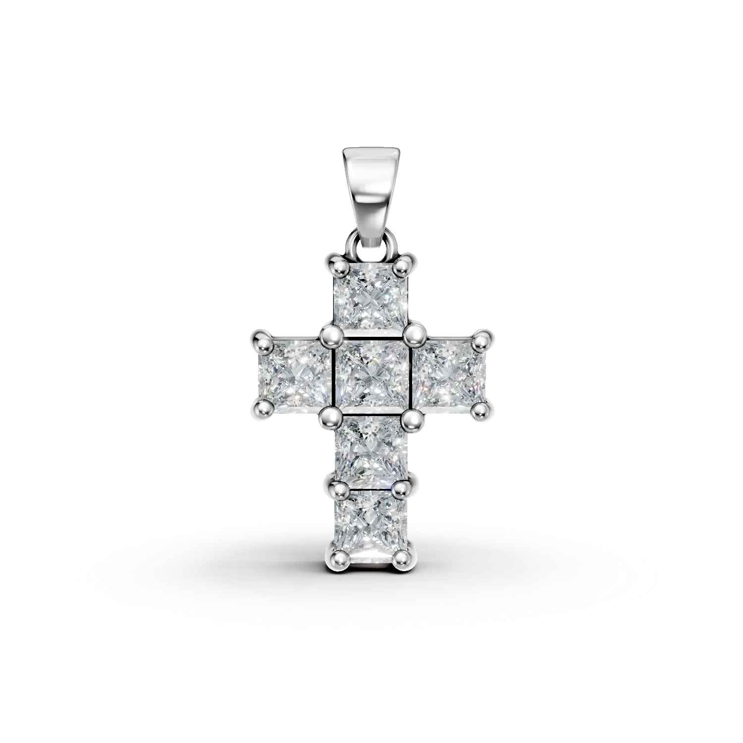 Pandantiv cruce din aur alb de 14K-151649
