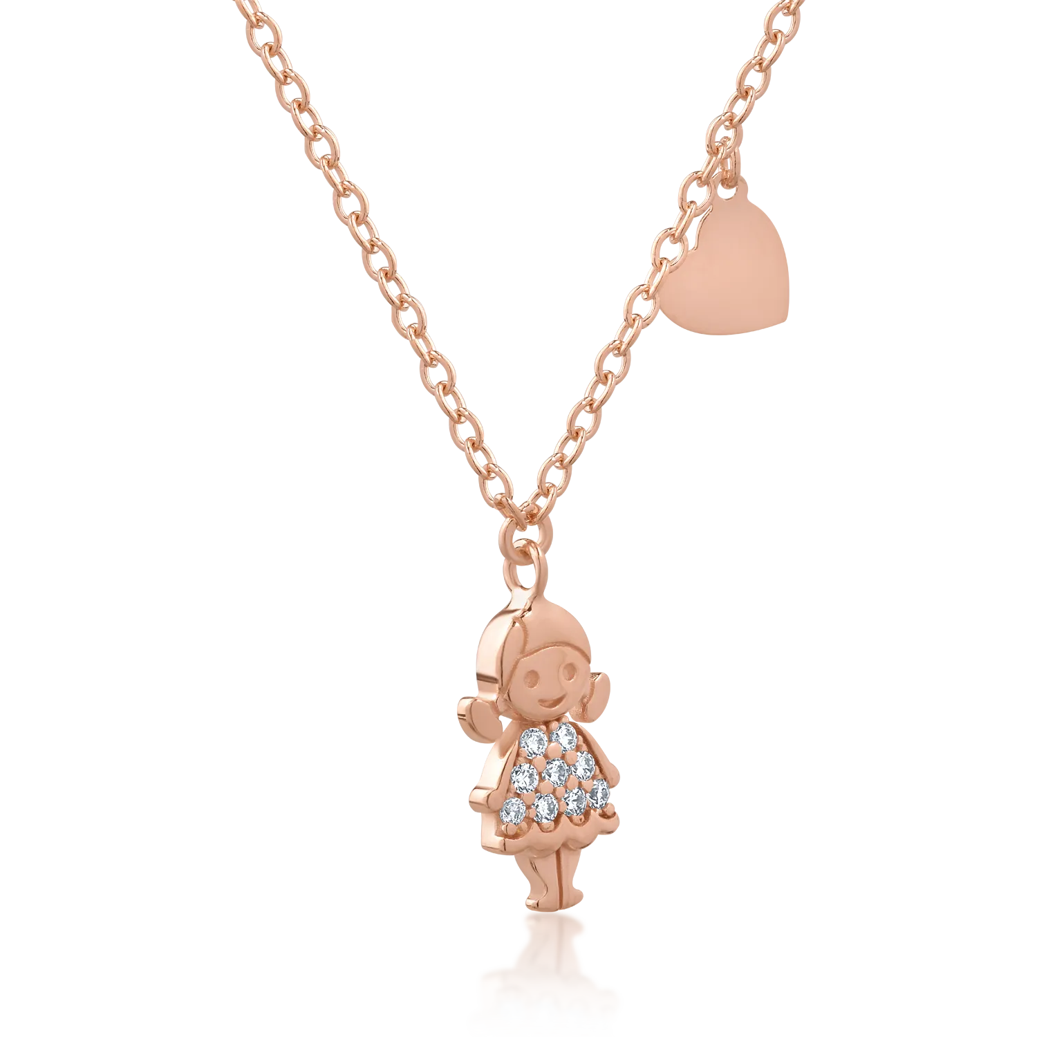 14K rose gold pendant necklace