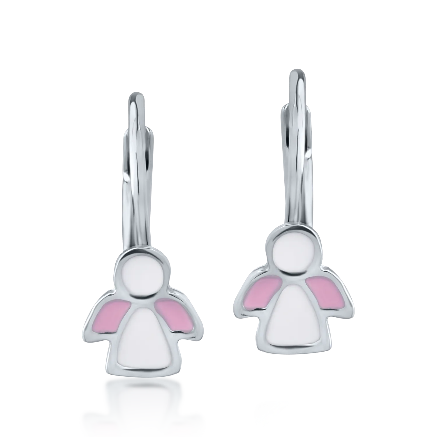 14K white gold children's earrings