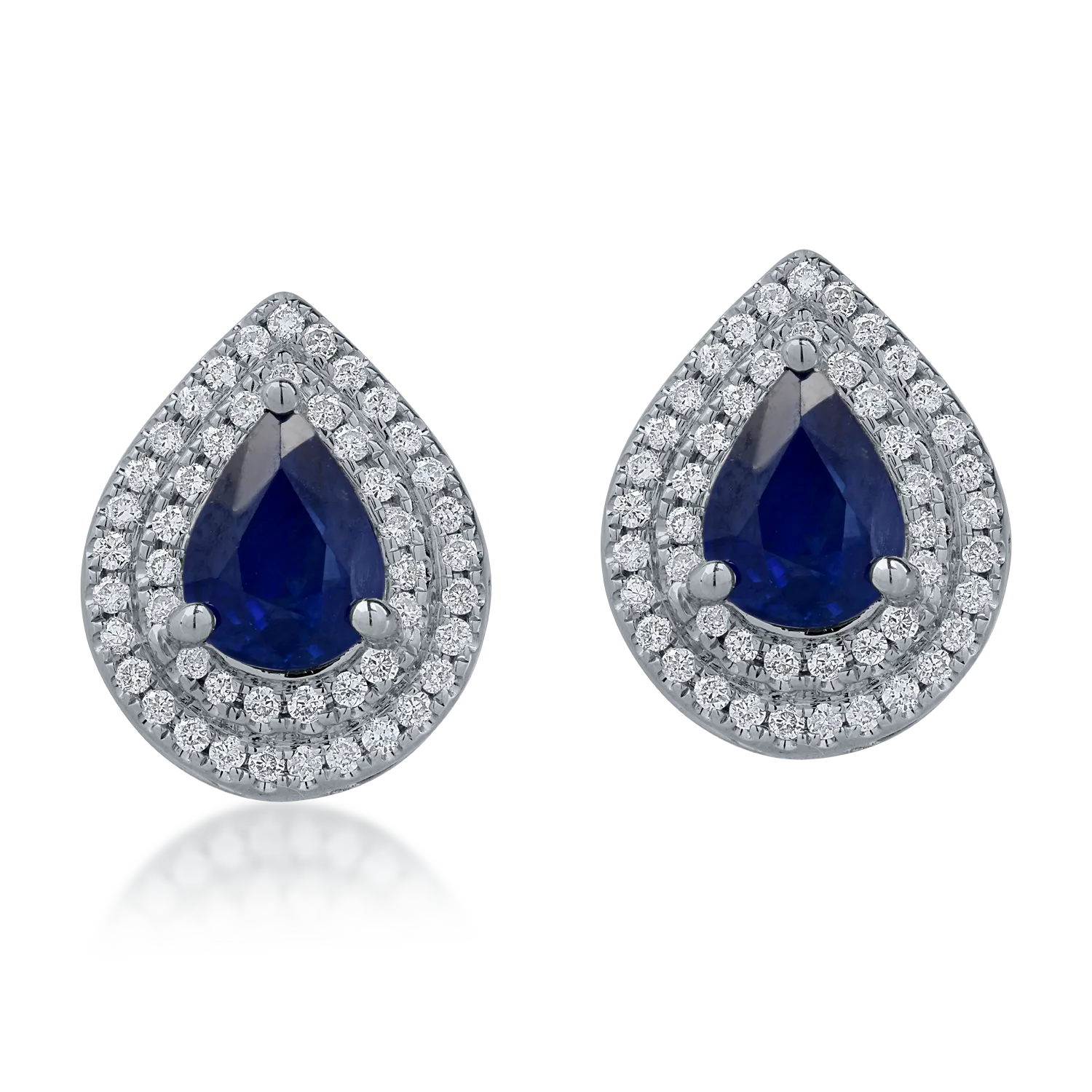 White gold earrings with 1.85ct sapphires and 0.36ct diamonds