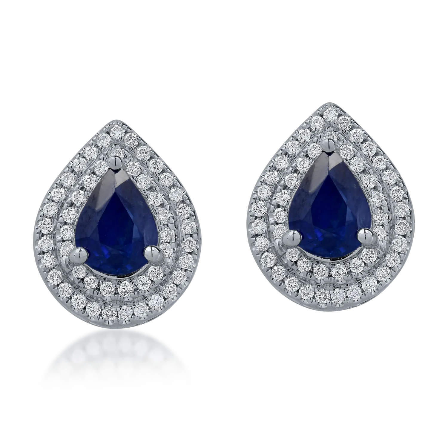 Fehérarany fülbevaló 1.85ct zafírral és 0.36ct gyémánttal-151694