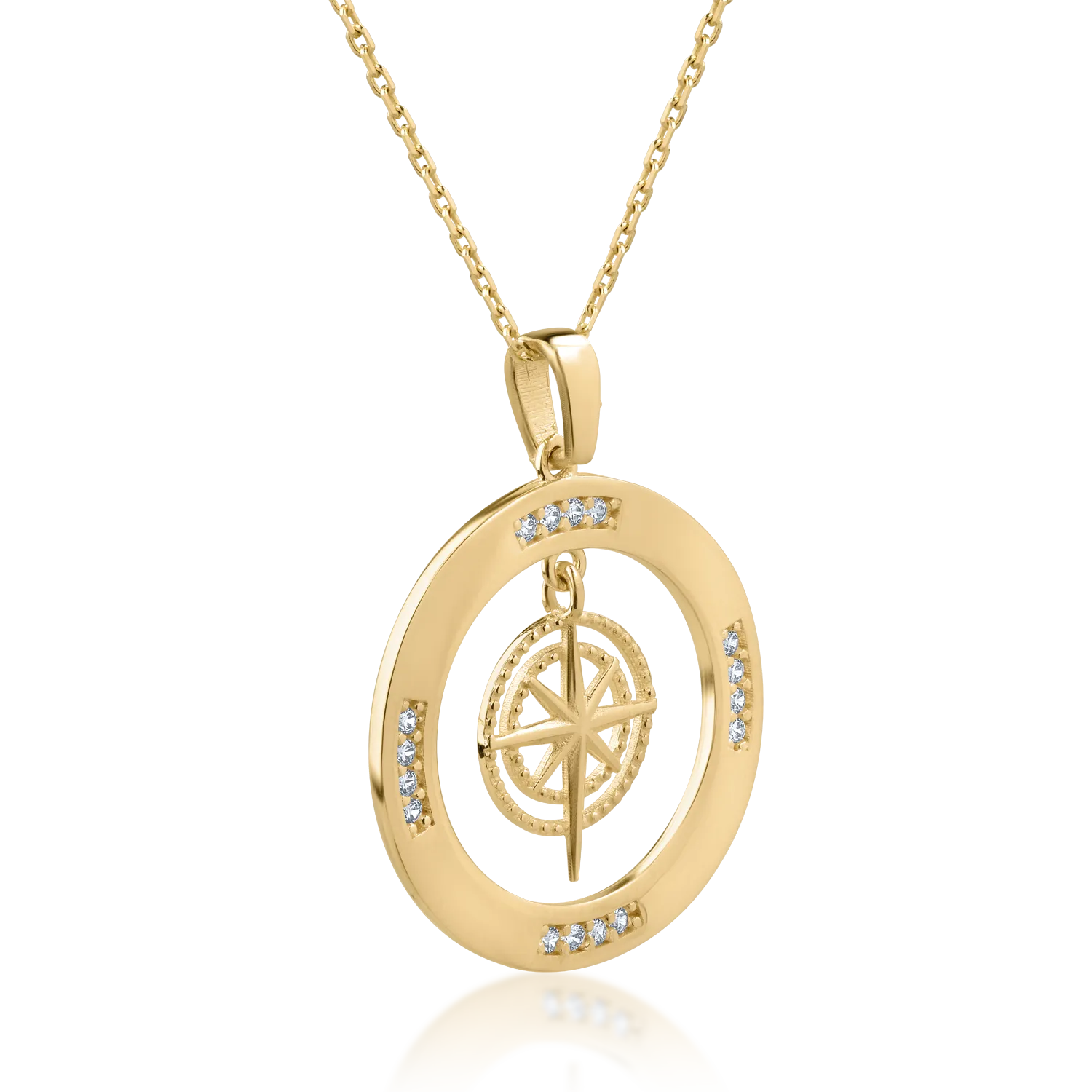 Колие с медальон от 14K жълто злато