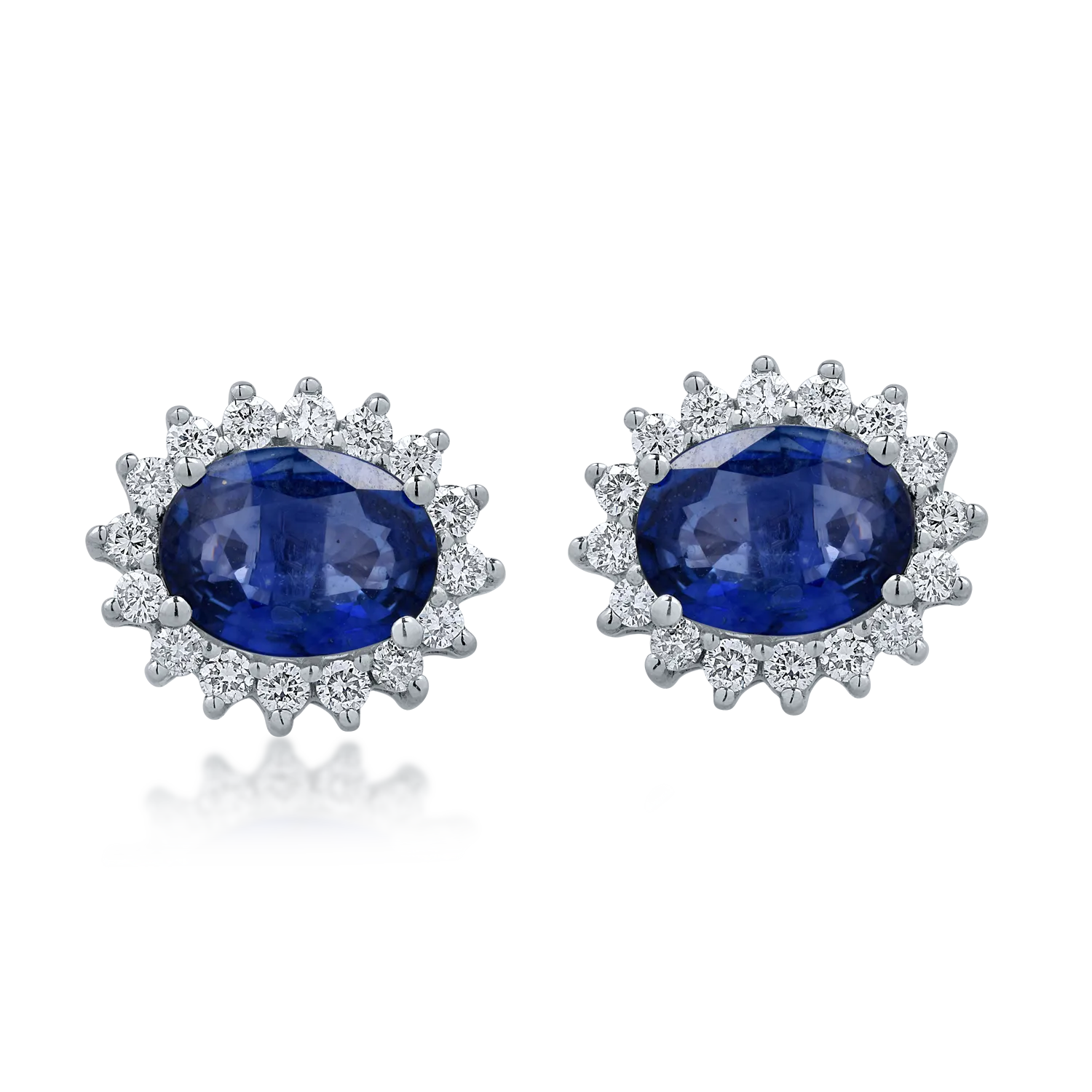 White gold earrings with 3.84ct sapphires and 0.62ct diamonds