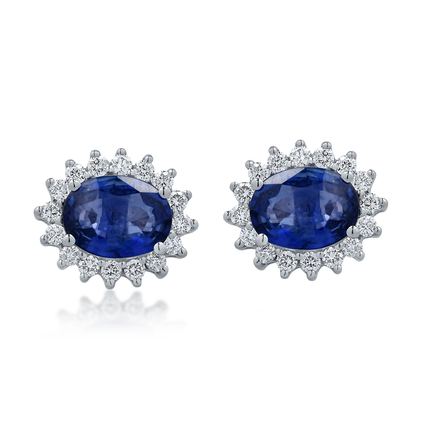 Cercei din aur alb cu safire de 3.84ct si diamante de 0.62ct-151700