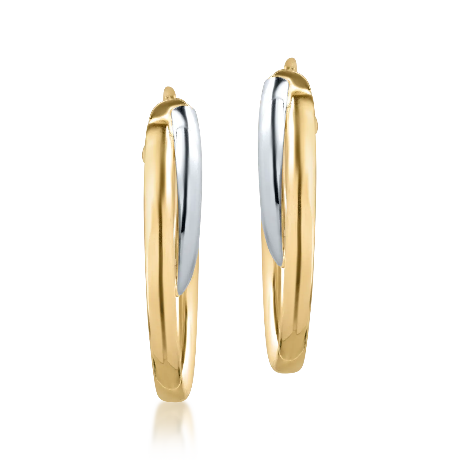 14K fehér-sárga arany fülbevaló-151742